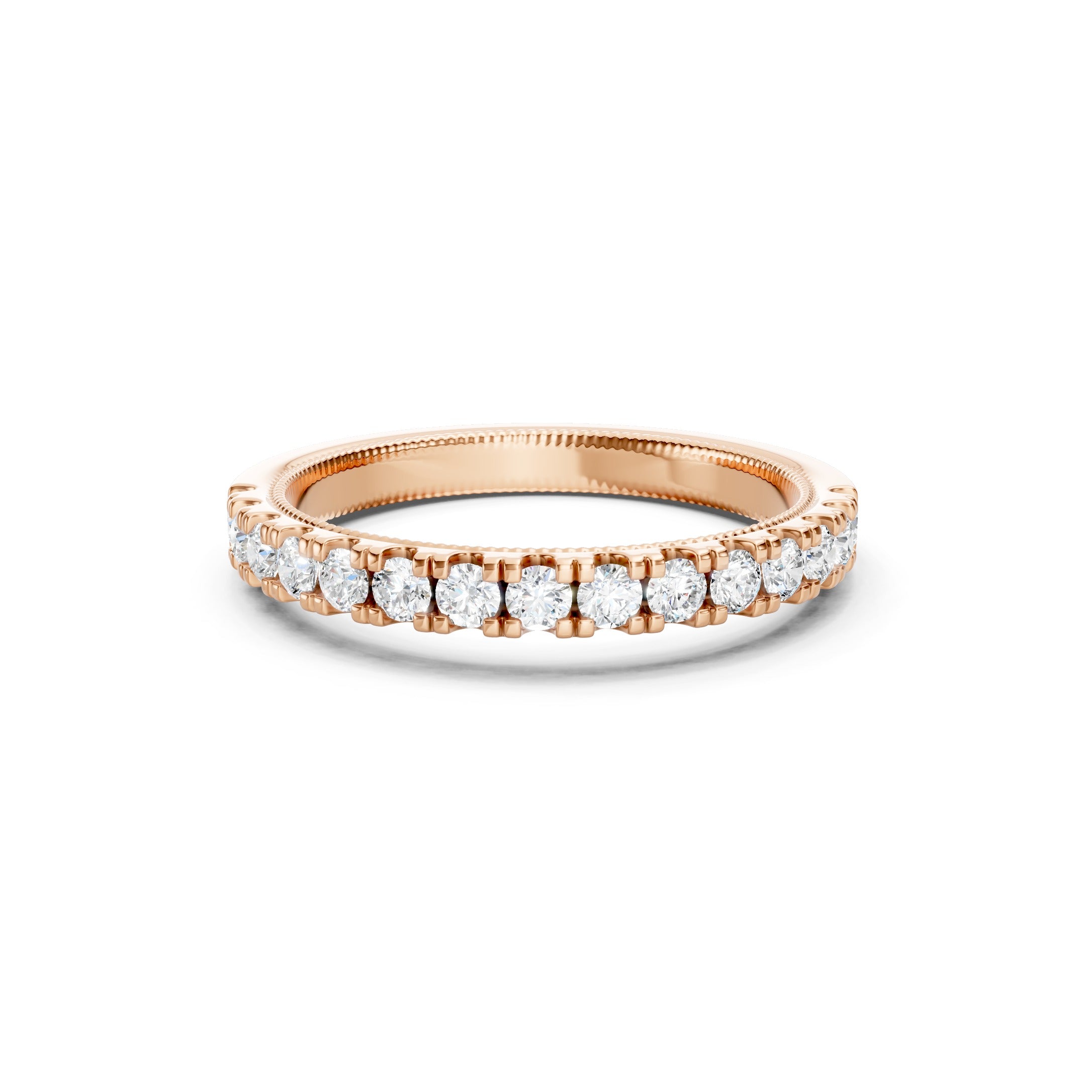 0.50 CT Round Diamond Eternity Wedding Band, 10K 14K 18K Gold Prong Set Diamond Ring