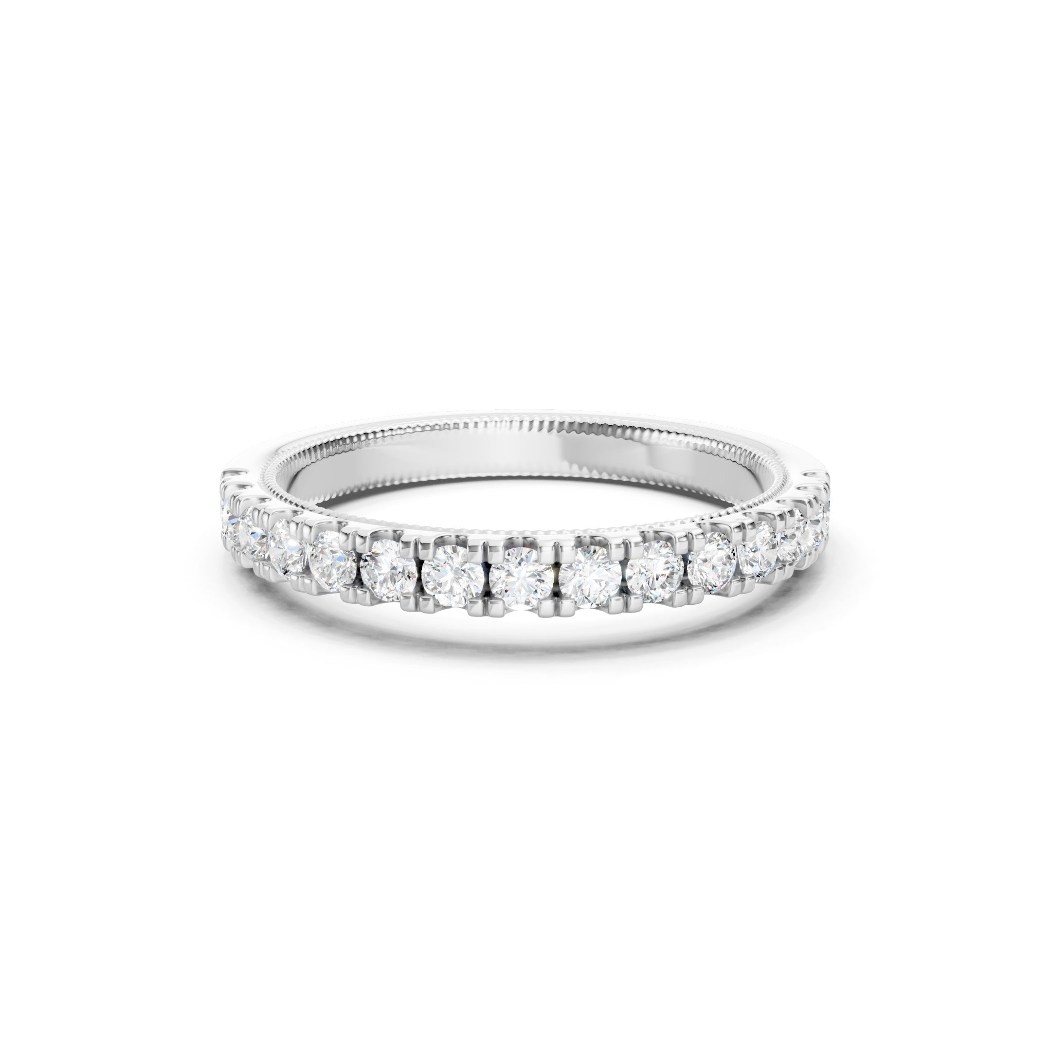 0.50 CT Round Diamond Eternity Wedding Band, 10K 14K 18K Gold Prong Set Diamond Ring