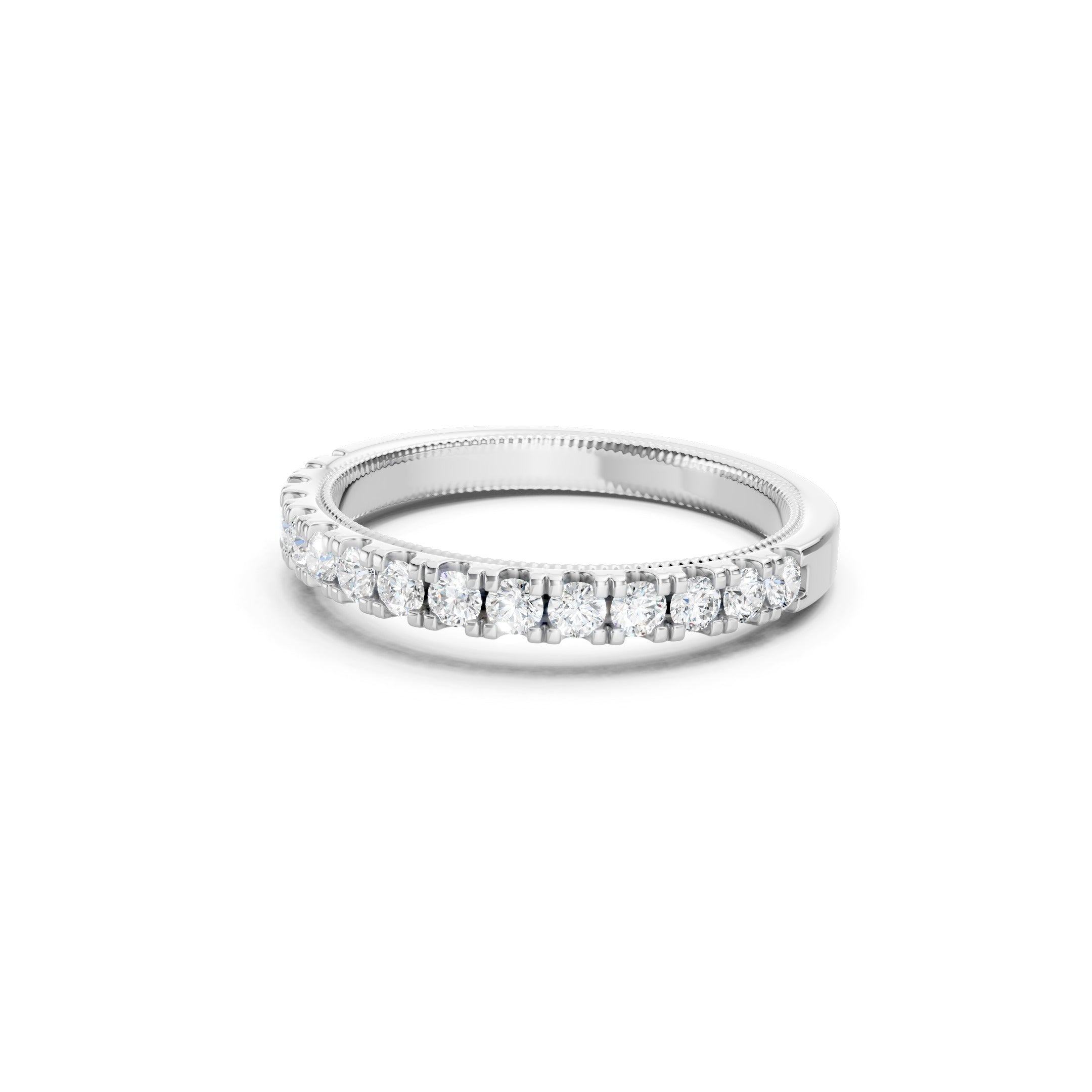 0.50 CT Round Diamond Eternity Wedding Band, 10K 14K 18K Gold Prong Set Diamond Ring