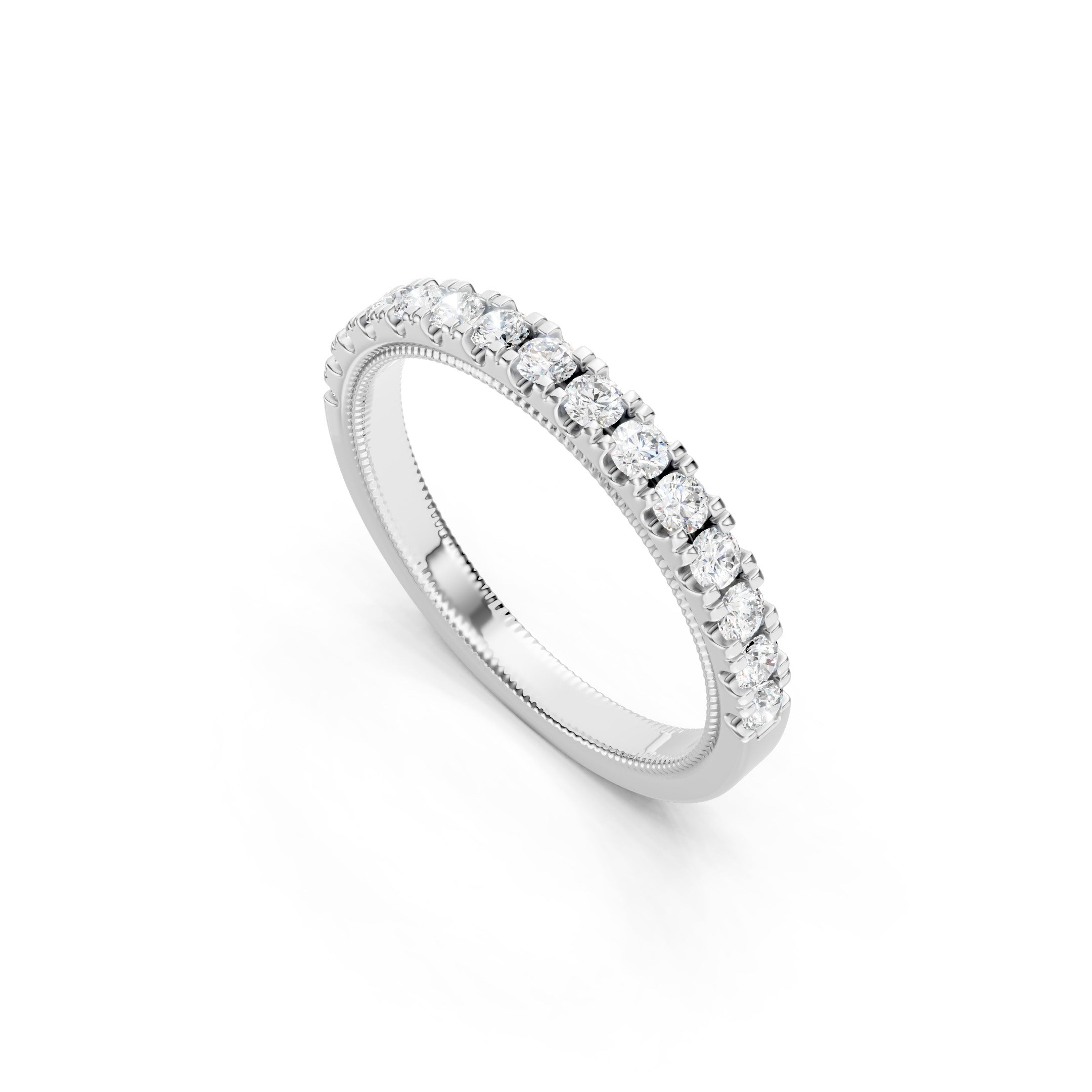 0.50 CT Round Diamond Eternity Wedding Band, 10K 14K 18K Gold Prong Set Diamond Ring