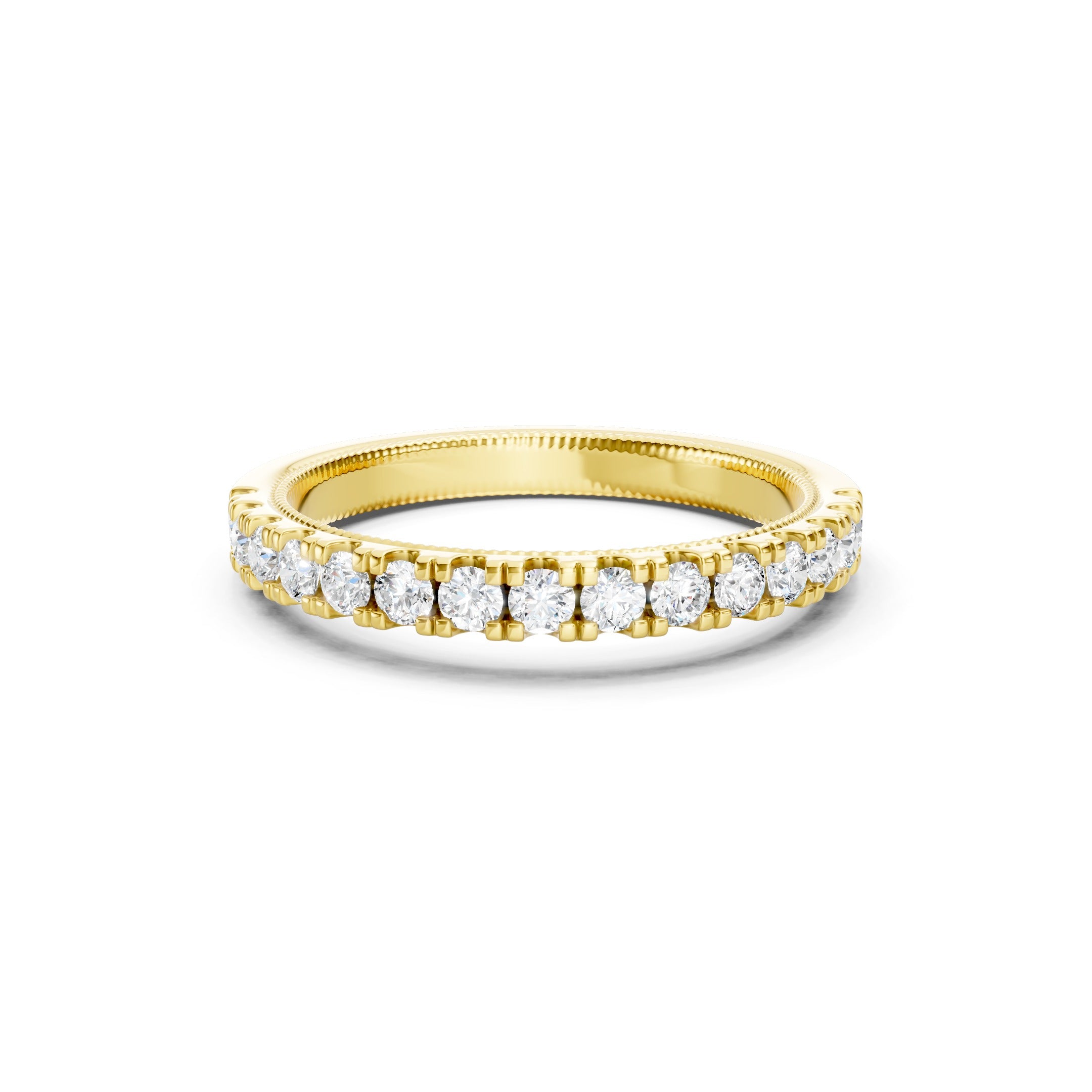 0.50 CT Round Diamond Eternity Wedding Band, 10K 14K 18K Gold Prong Set Diamond Ring