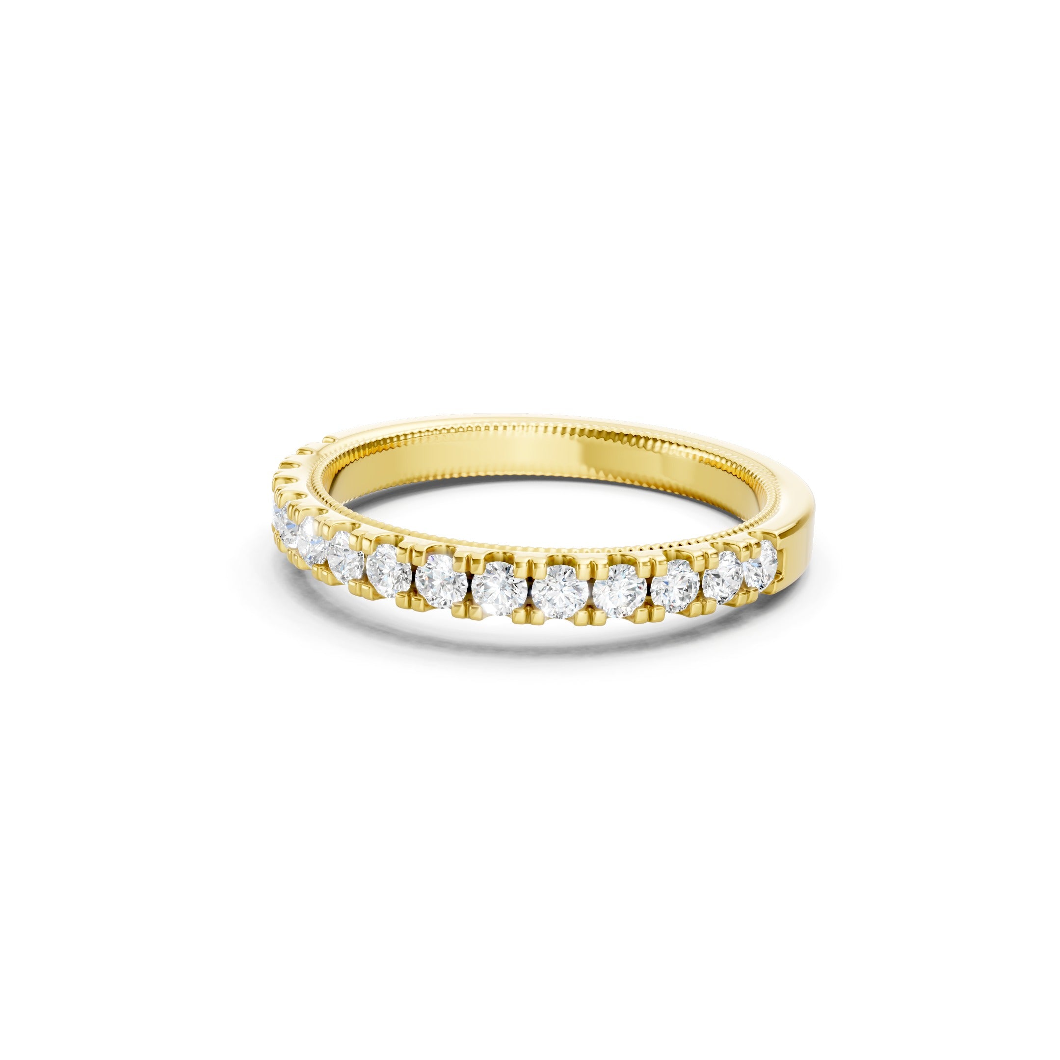 0.50 CT Round Diamond Eternity Wedding Band, 10K 14K 18K Gold Prong Set Diamond Ring