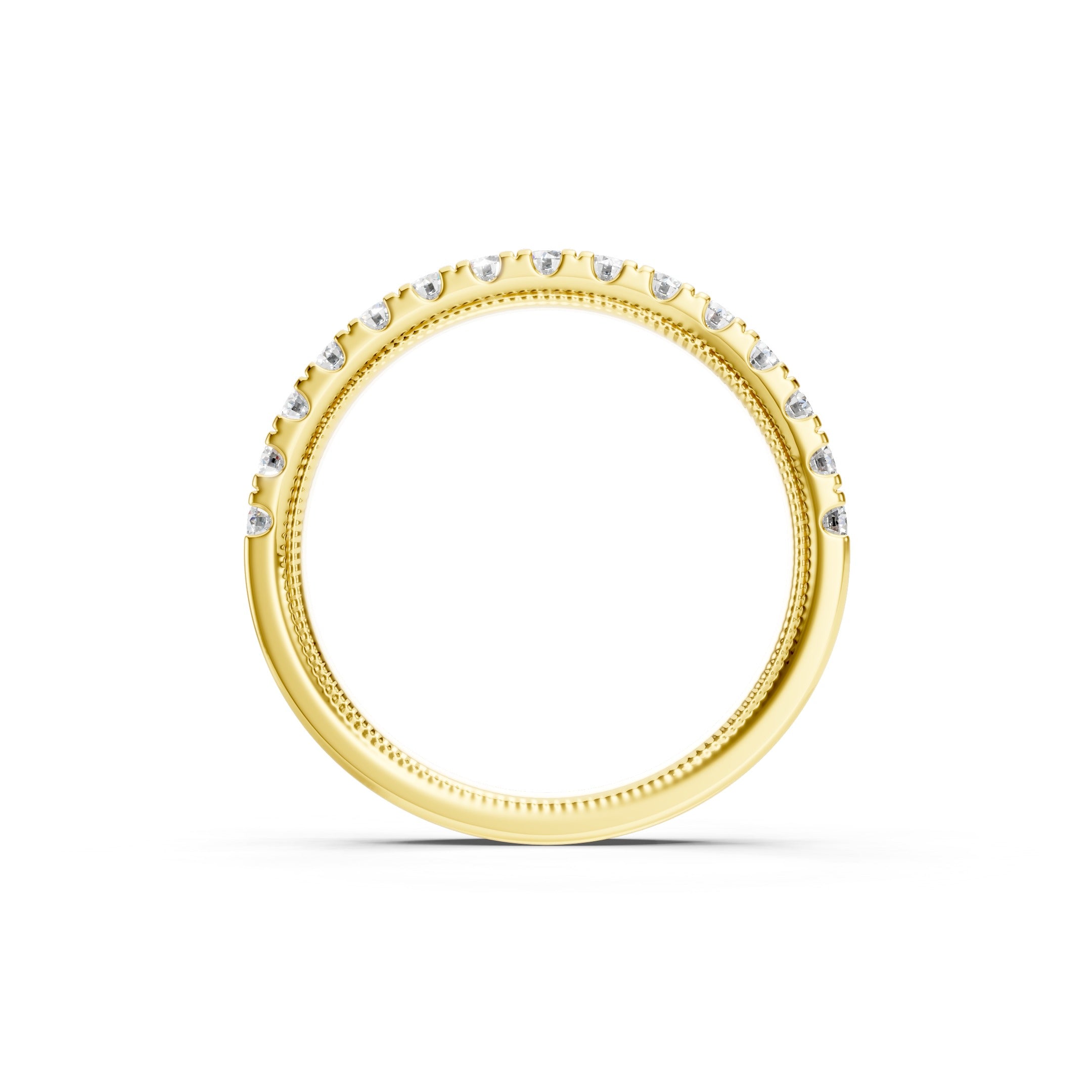 0.50 CT Round Diamond Eternity Wedding Band, 10K 14K 18K Gold Prong Set Diamond Ring