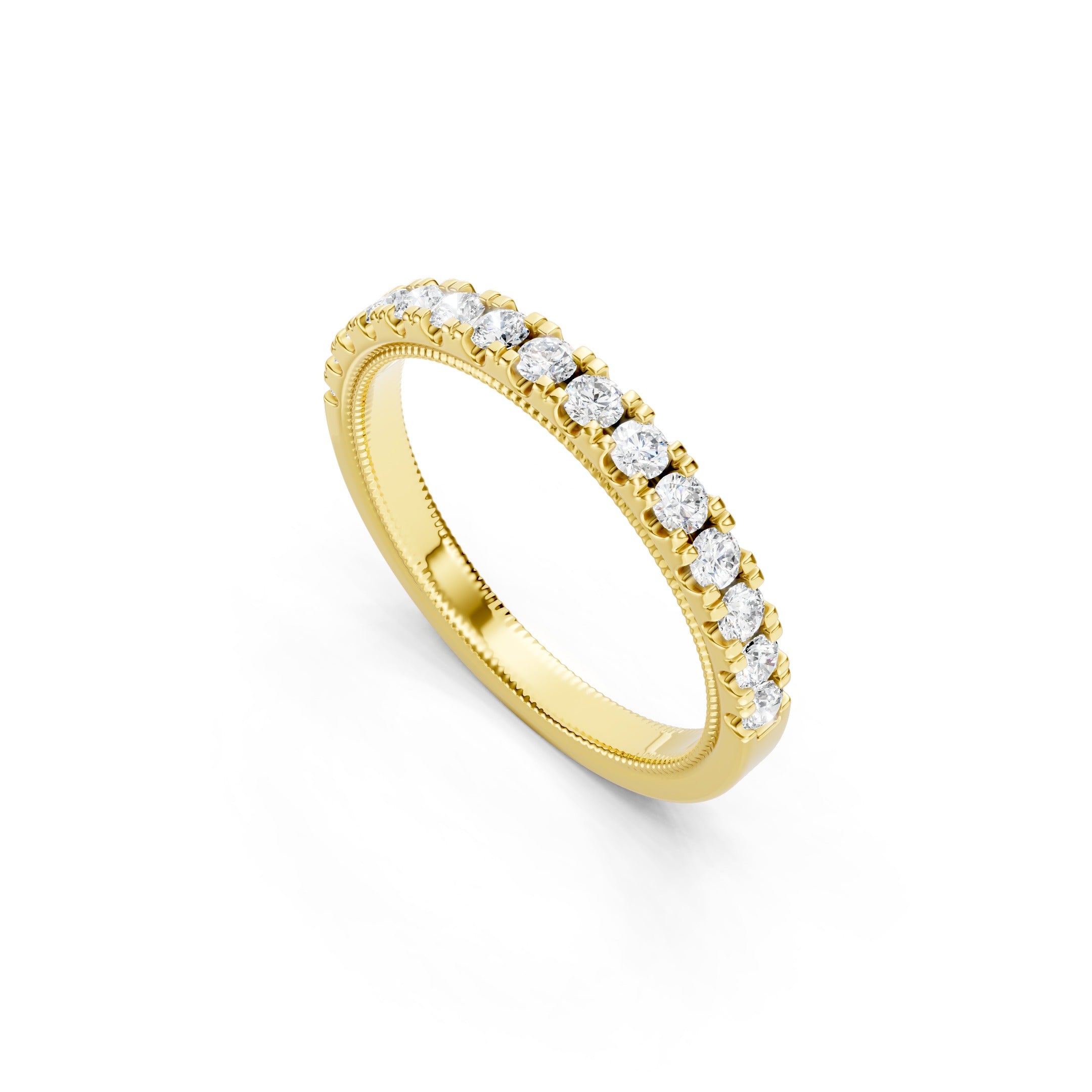 0.50 CT Round Diamond Eternity Wedding Band, 10K 14K 18K Gold Prong Set Diamond Ring