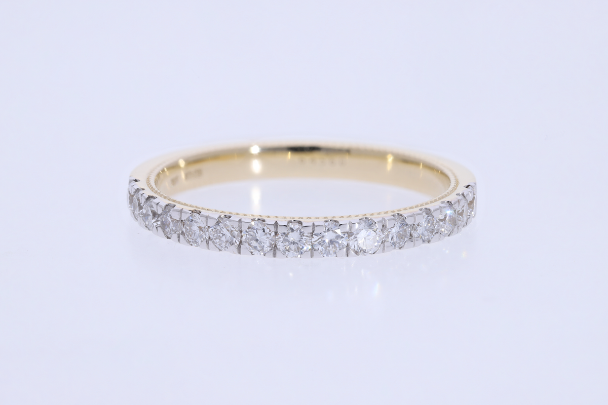 💍 0.51 Ct Round Cut Diamond Eternity Band | 14k White / Yellow Gold | Elegant Stackable Ring ✨💎