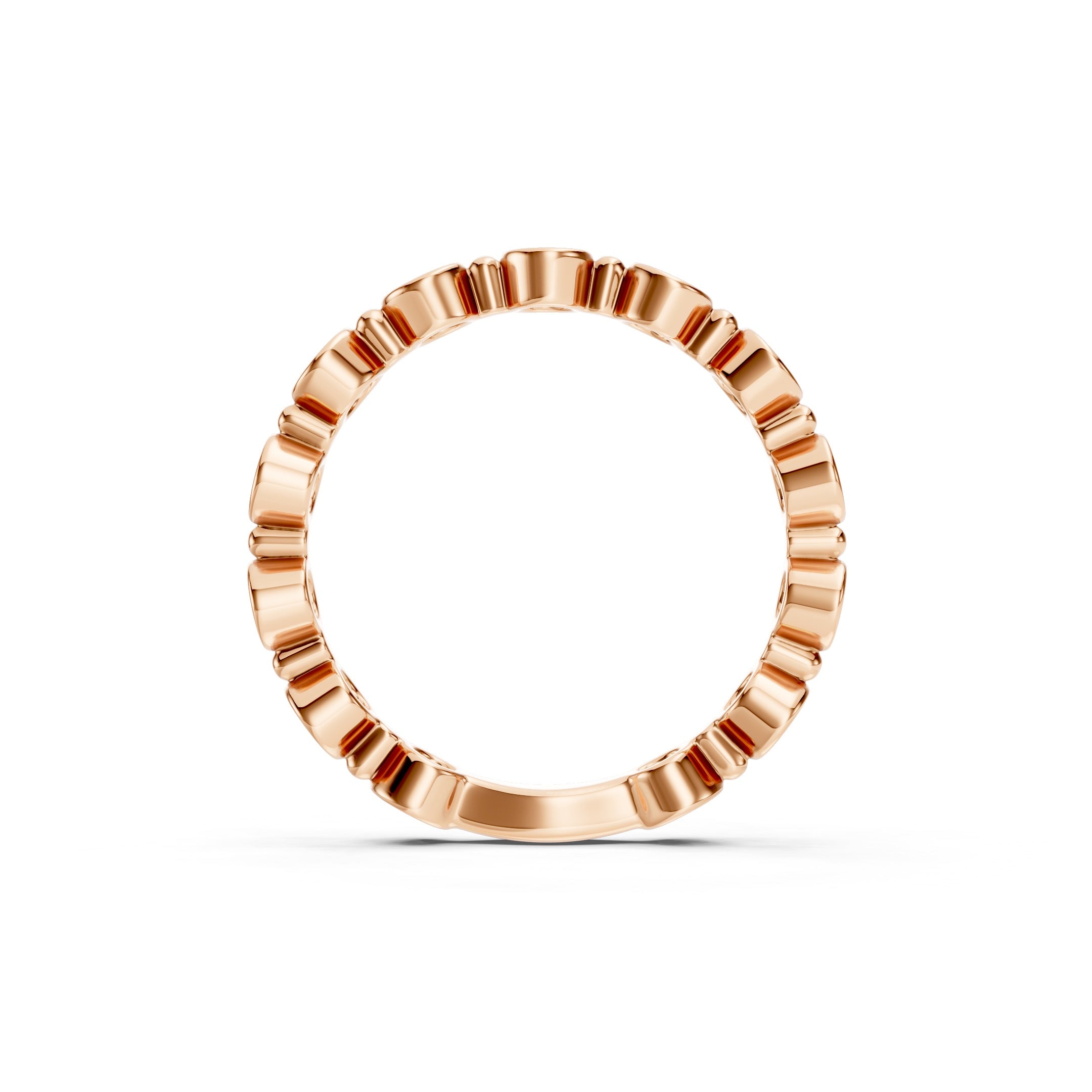 
1 CT Lab Grown Diamond Eternity Band, Round Bezel Set Gold Wedding Ring
