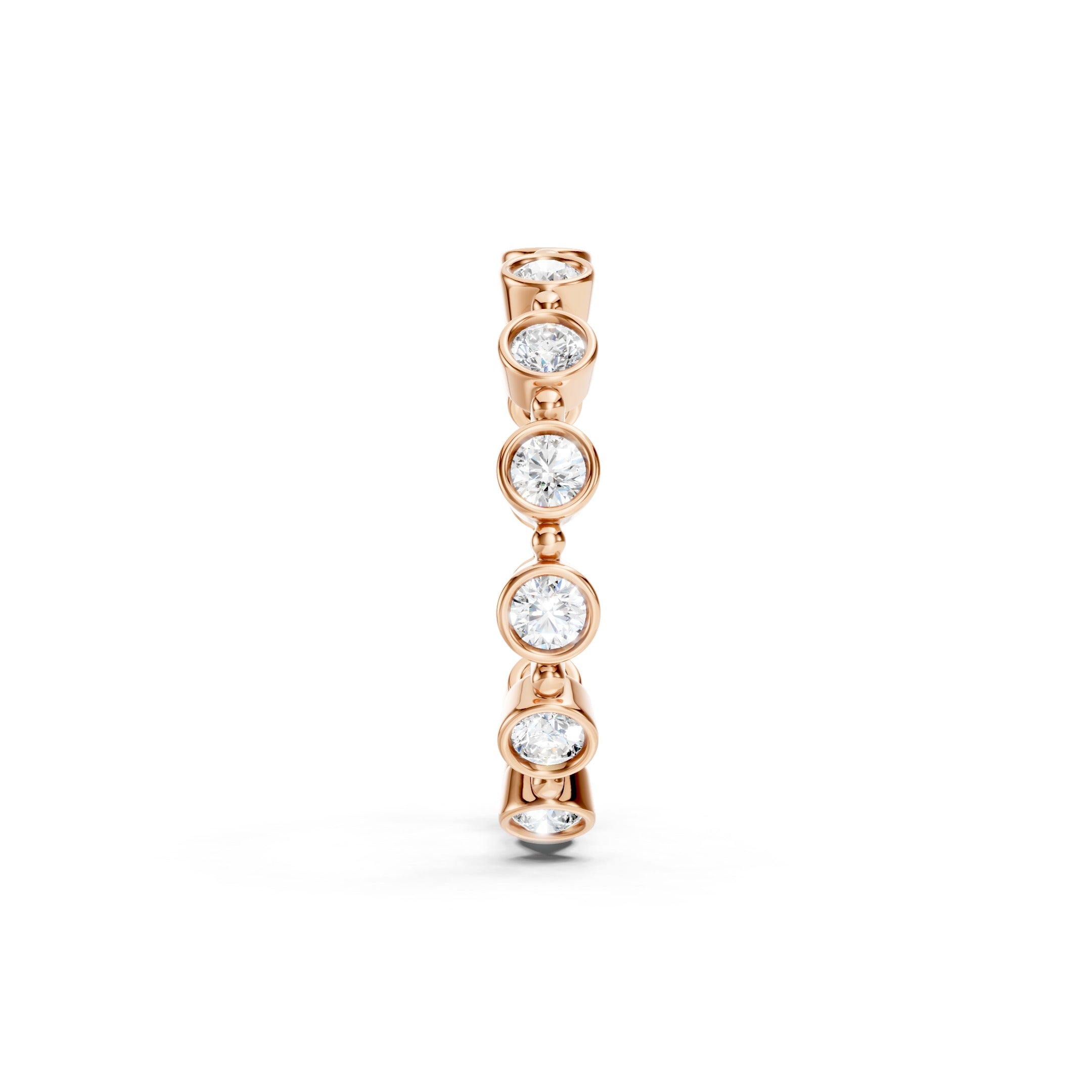 
1 CT Lab Grown Diamond Eternity Band, Round Bezel Set Gold Wedding Ring
