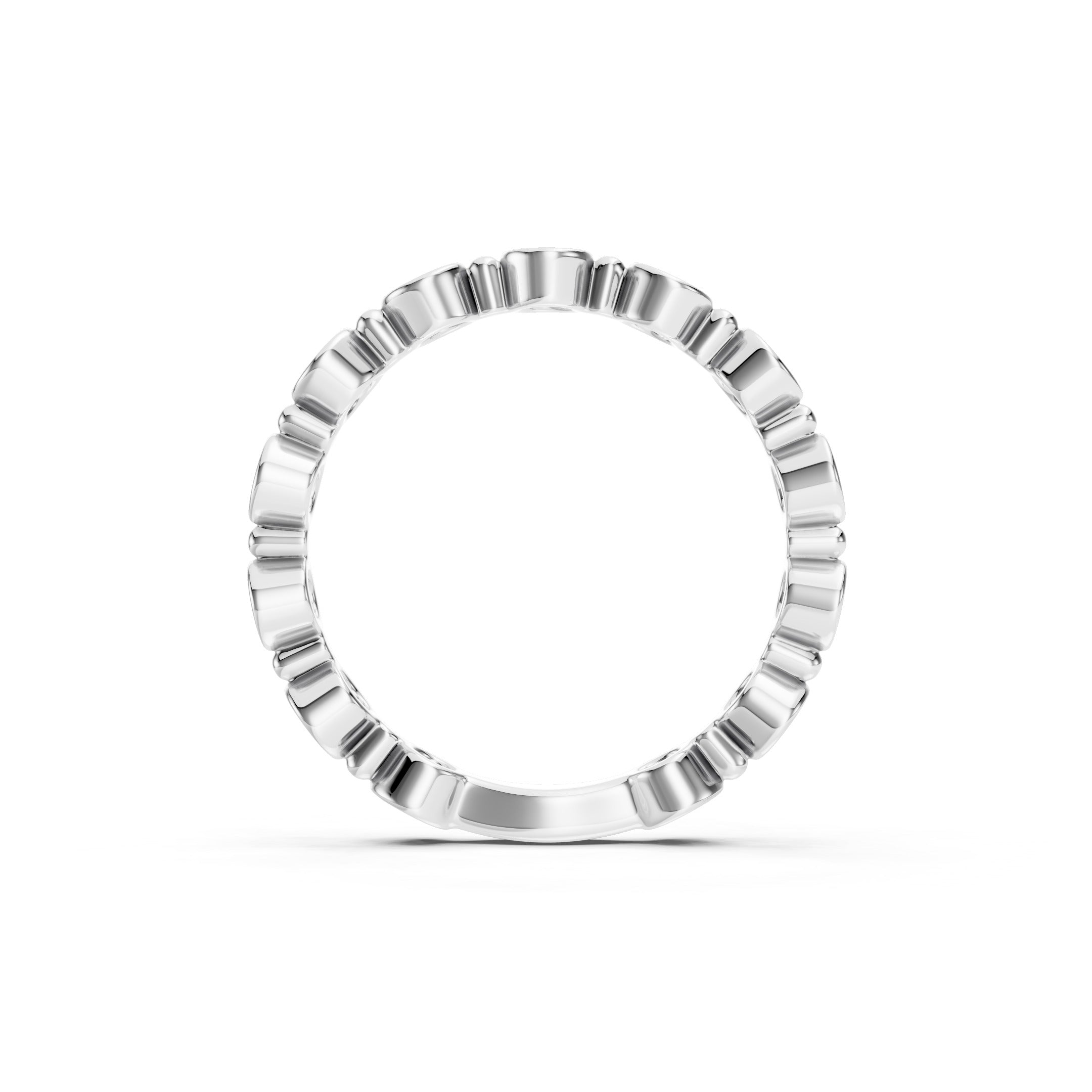 
1 CT Lab Grown Diamond Eternity Band, Round Bezel Set Gold Wedding Ring
