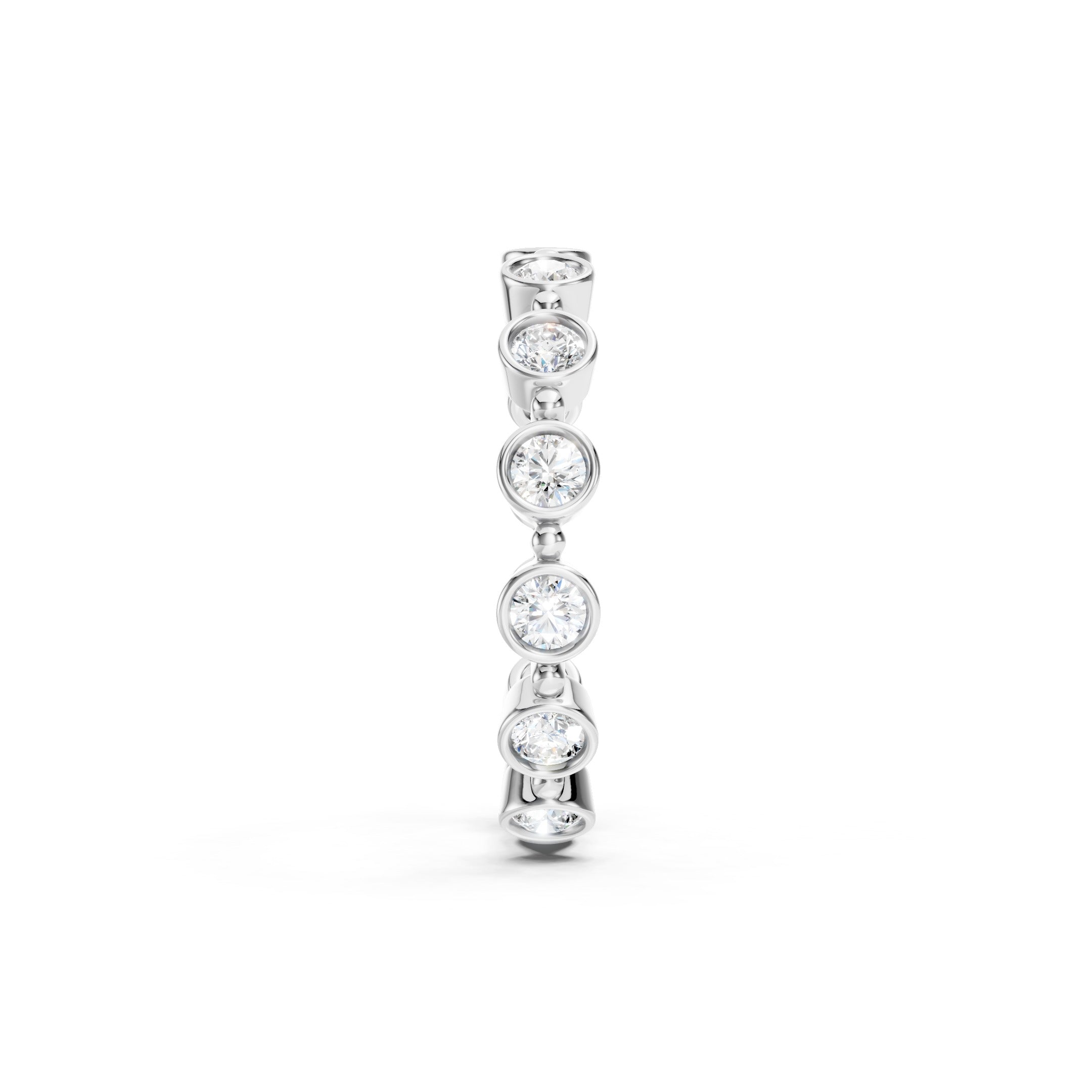 
1 CT Lab Grown Diamond Eternity Band, Round Bezel Set Gold Wedding Ring

