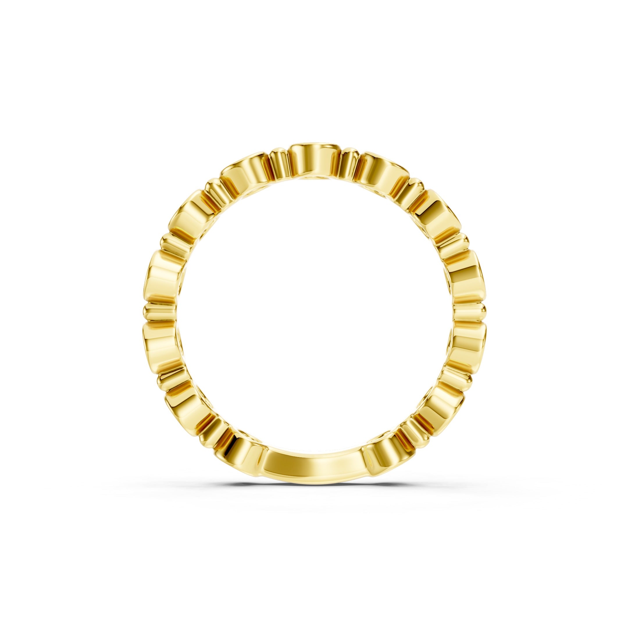 
1 CT Lab Grown Diamond Eternity Band, Round Bezel Set Gold Wedding Ring
