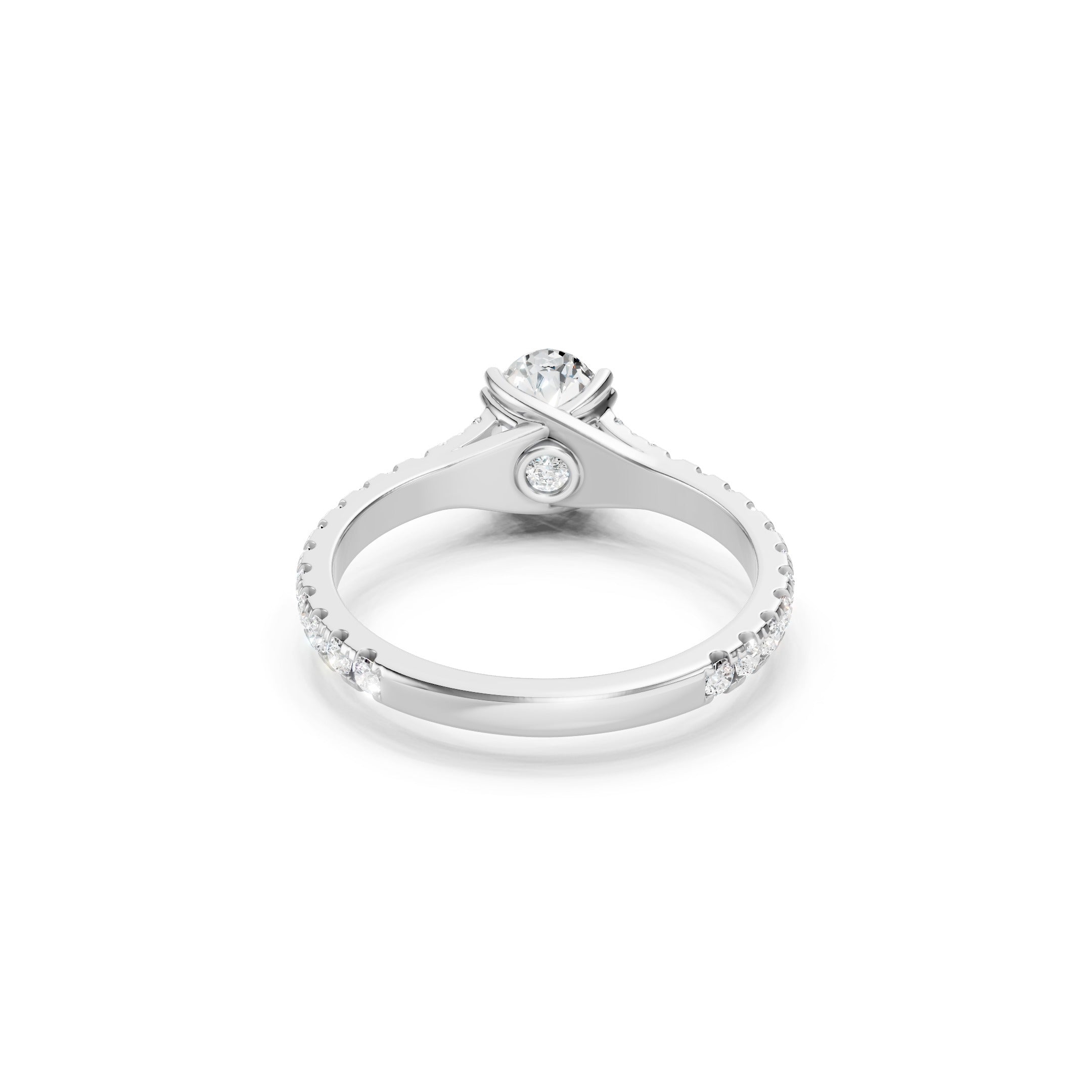 1.65 CT Oval Cut Lab Grown Diamond Engagement Ring 14K Gold Pavé  Bridal Ring