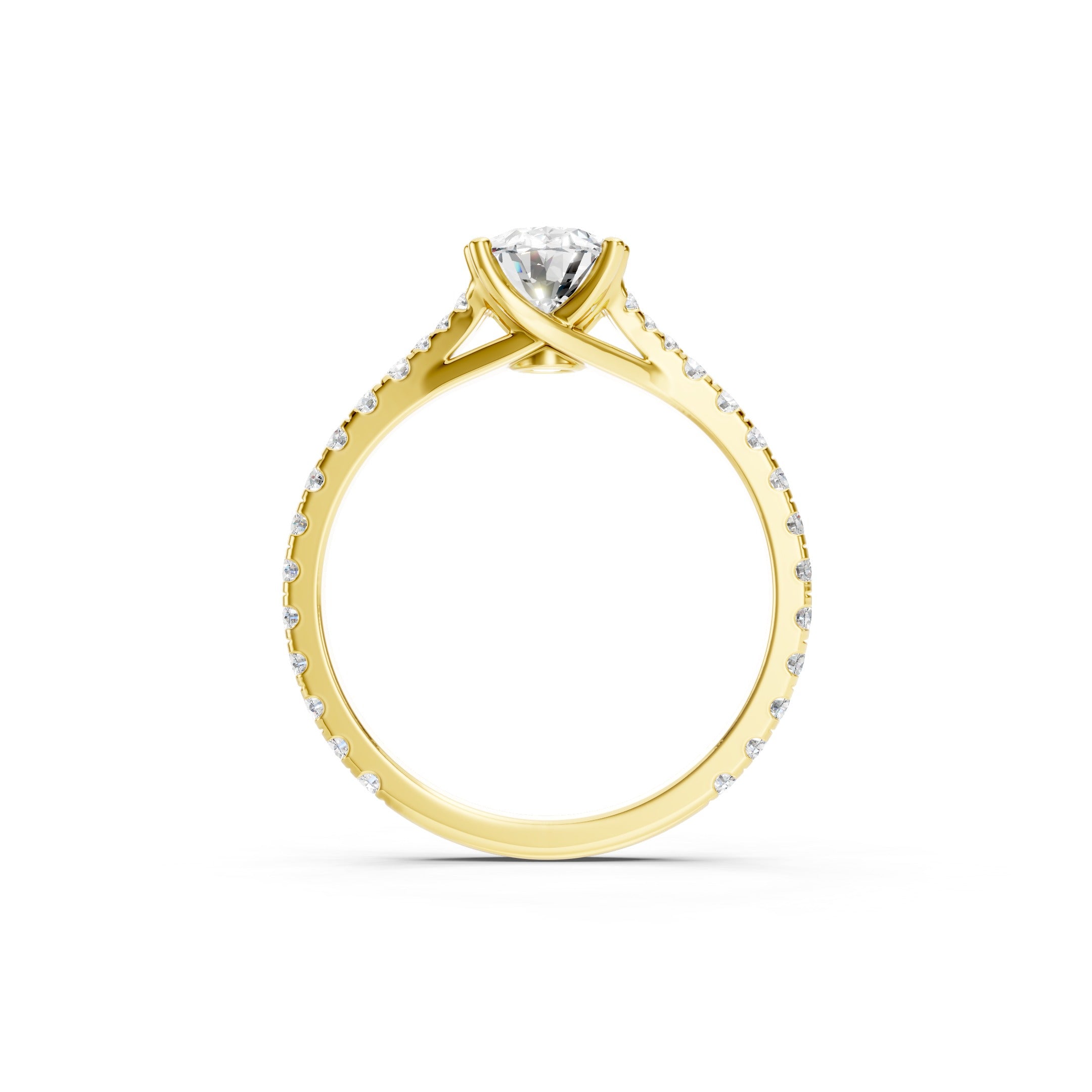 1.65 CT Oval Cut Lab Grown Diamond Engagement Ring 14K Gold Pavé  Bridal Ring