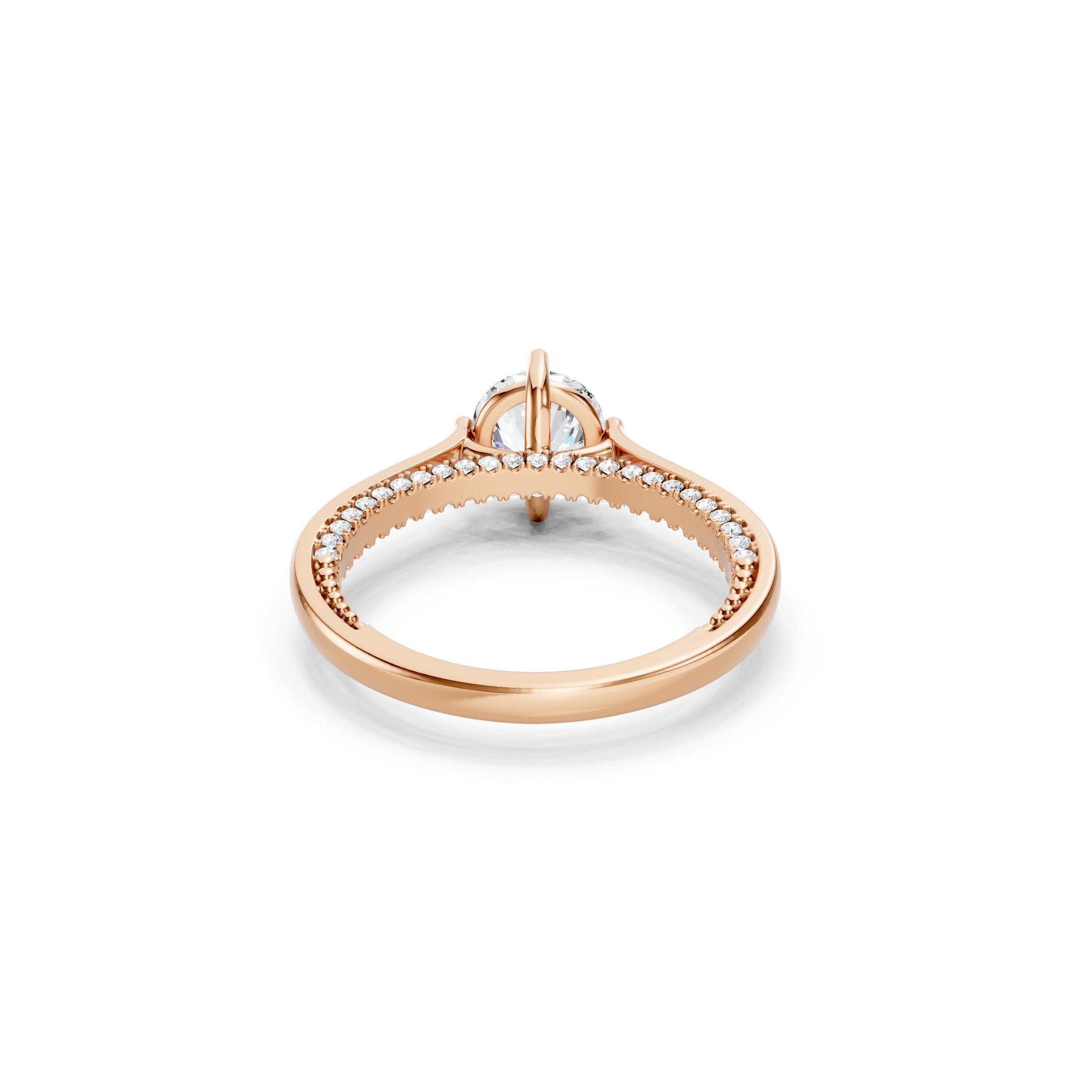 1.50 CT Round Lab Grown Diamond Ring, 14K Gold Hidden Halo Engagement Ring