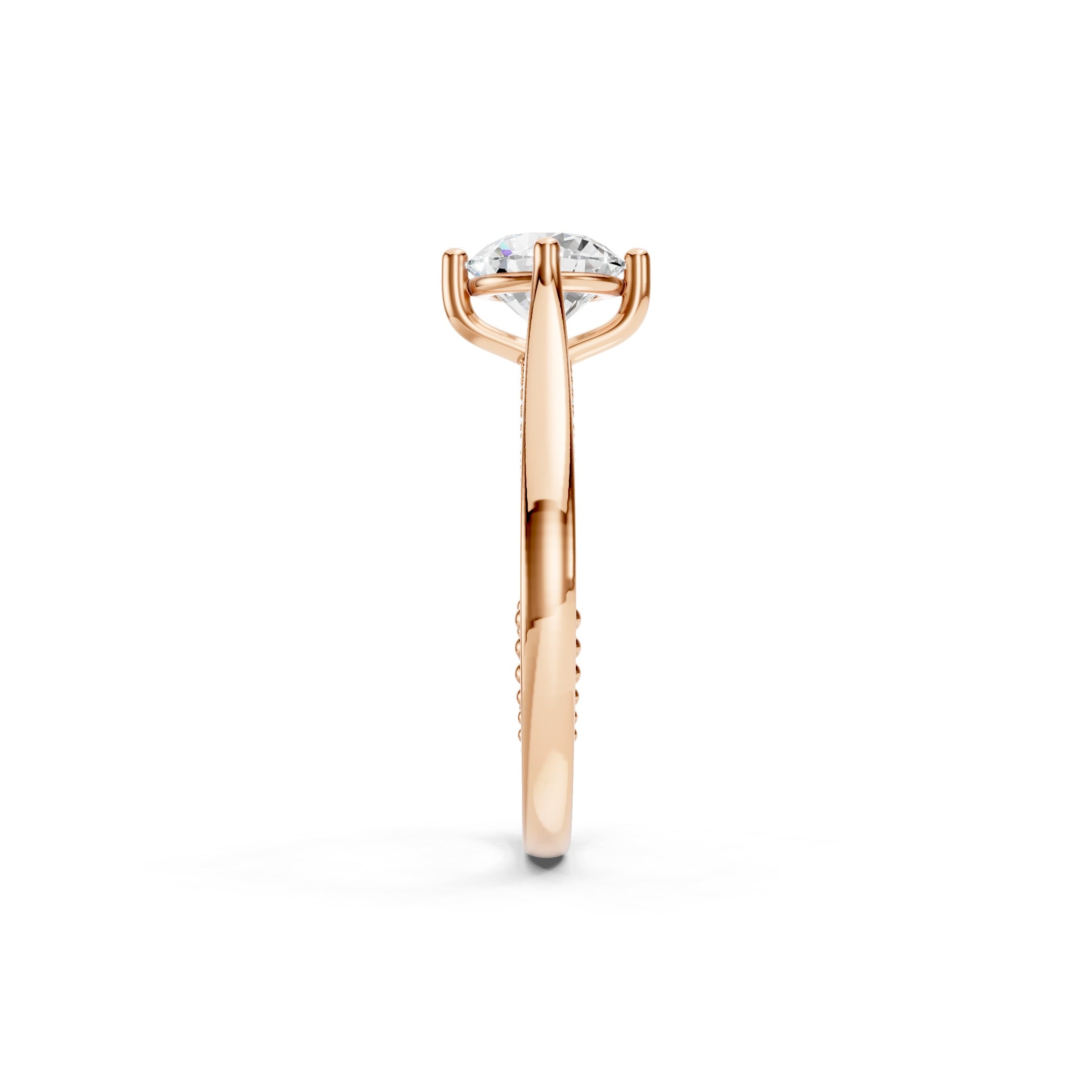 1.50 CT Round Lab Grown Diamond Ring, 14K Gold Hidden Halo Engagement Ring