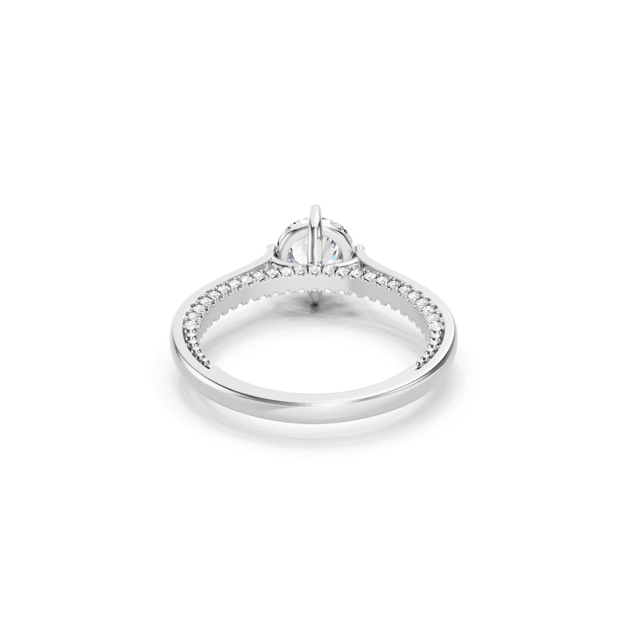 1.50 CT Round Lab Grown Diamond Ring, 14K Gold Hidden Halo Engagement Ring
