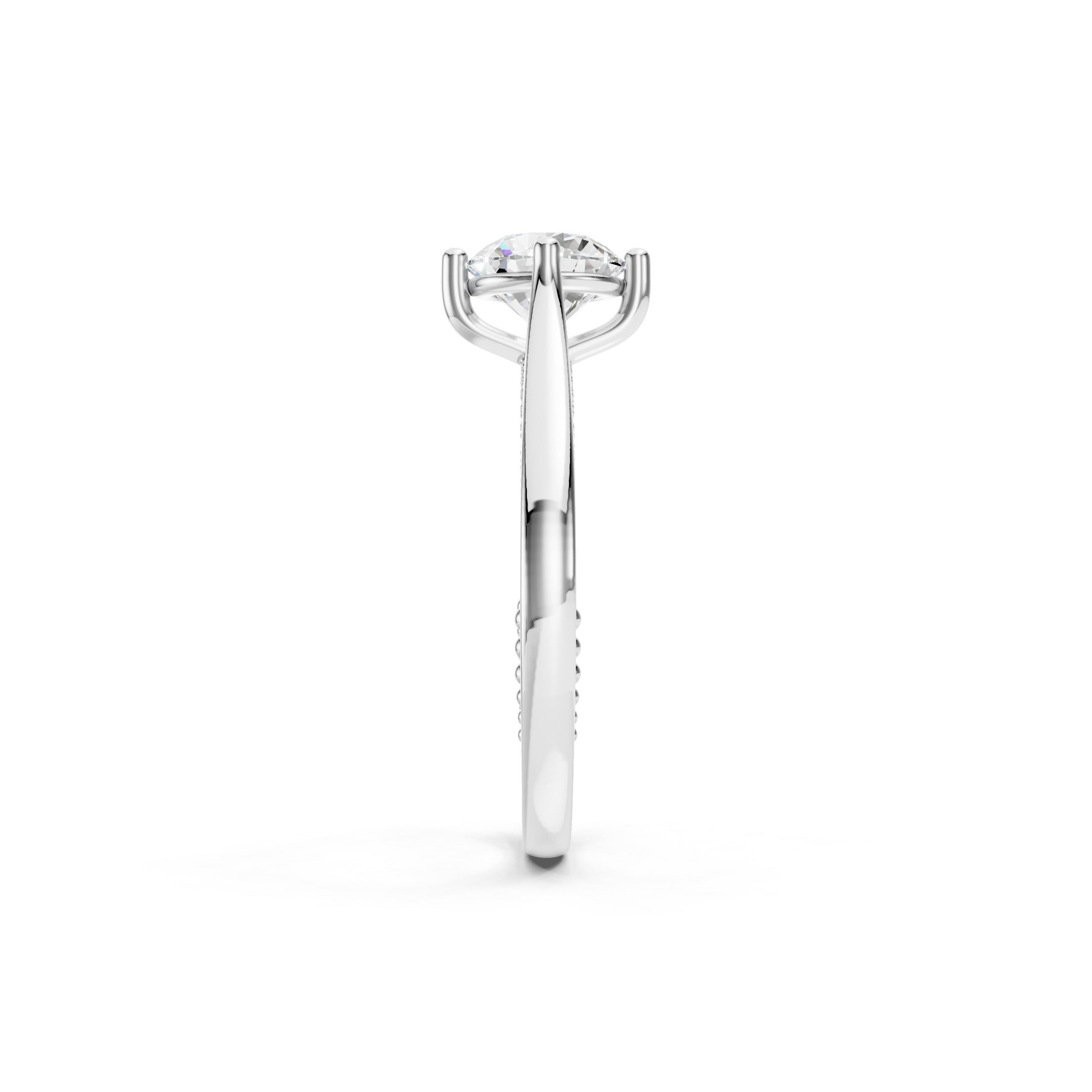 1.50 CT Round Lab Grown Diamond Ring, 14K Gold Hidden Halo Engagement Ring