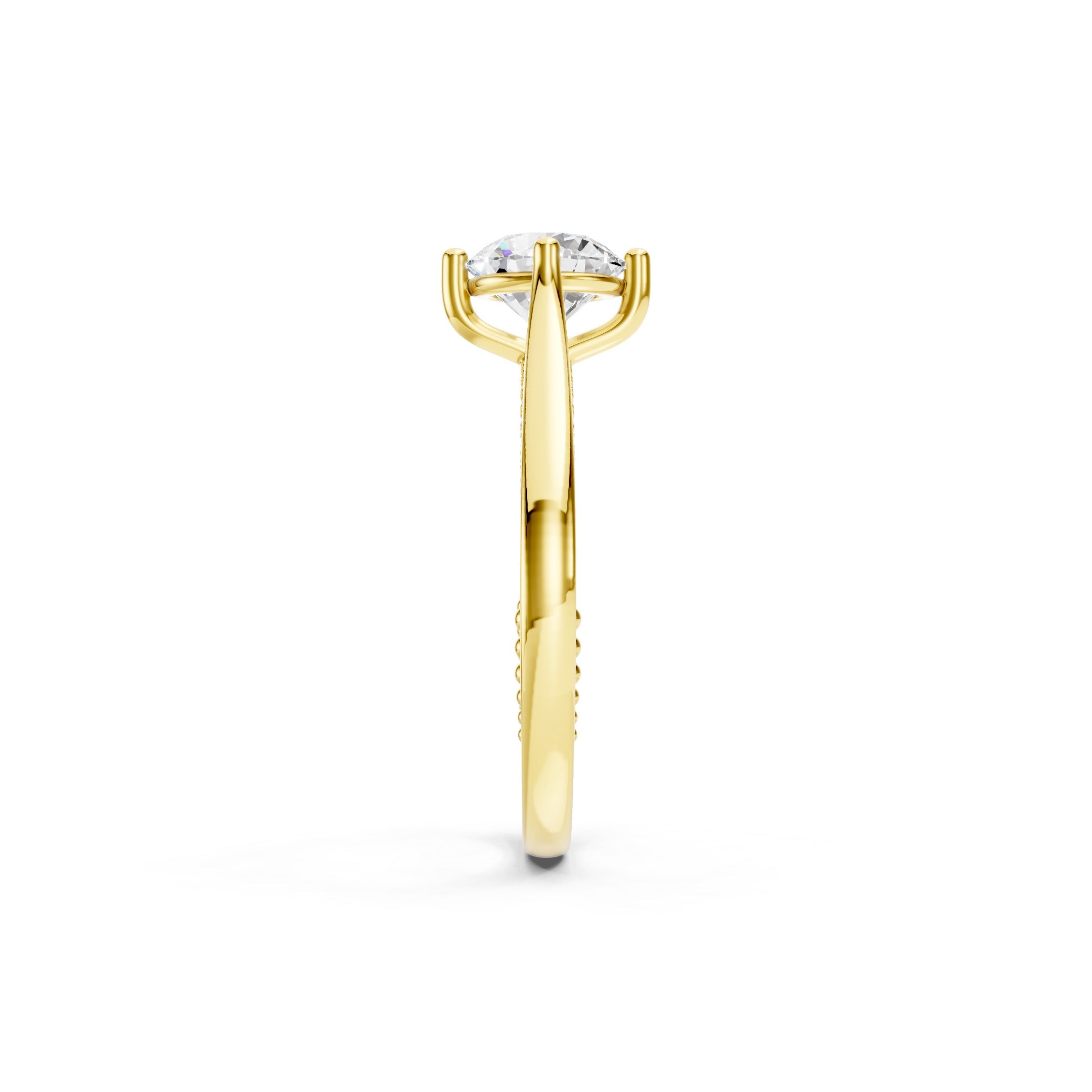 1.50 CT Round Lab Grown Diamond Ring, 14K Gold Hidden Halo Engagement Ring