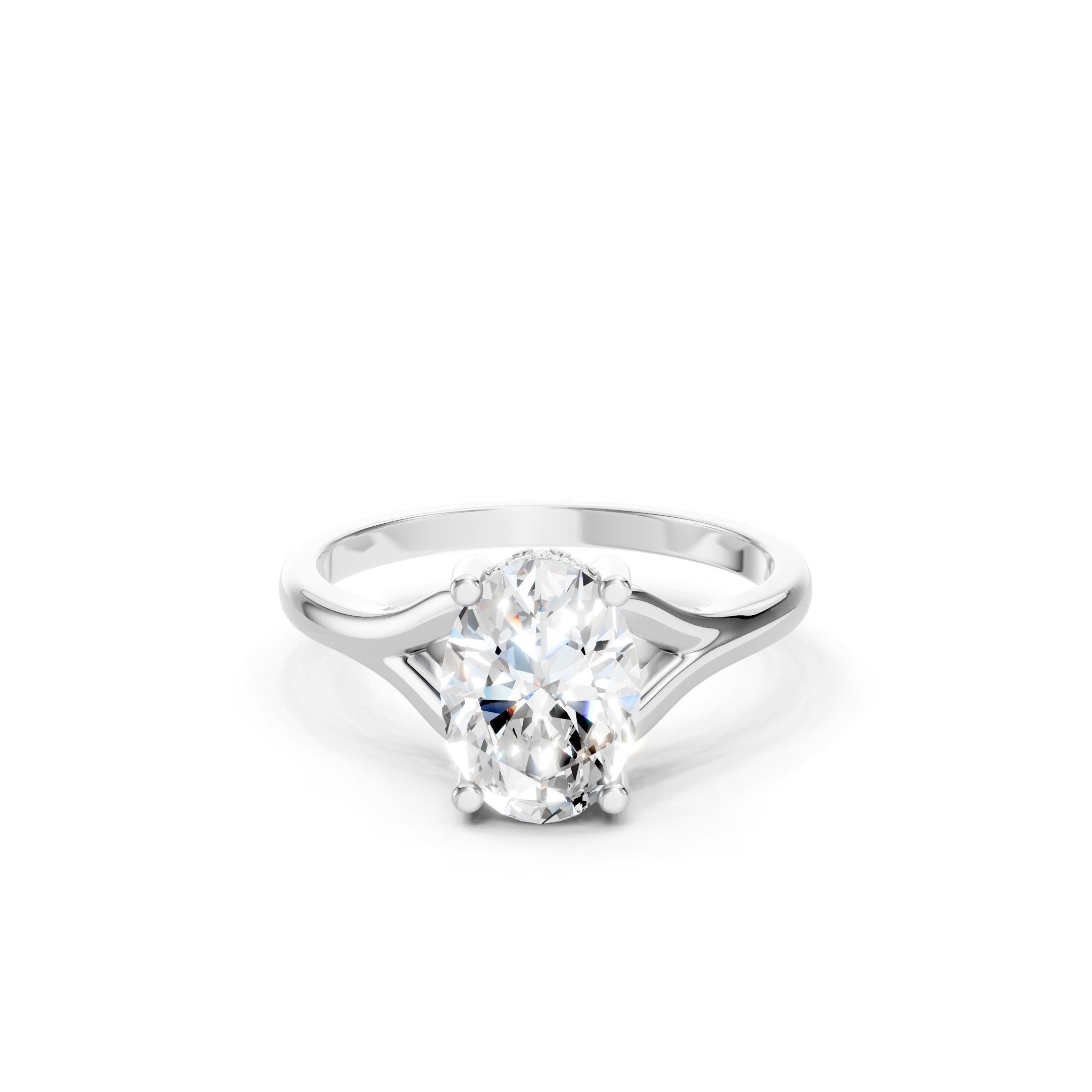 1.60 CT Oval Lab Grown Diamond Solitaire Engagement Ring in 10K 14K 18K 