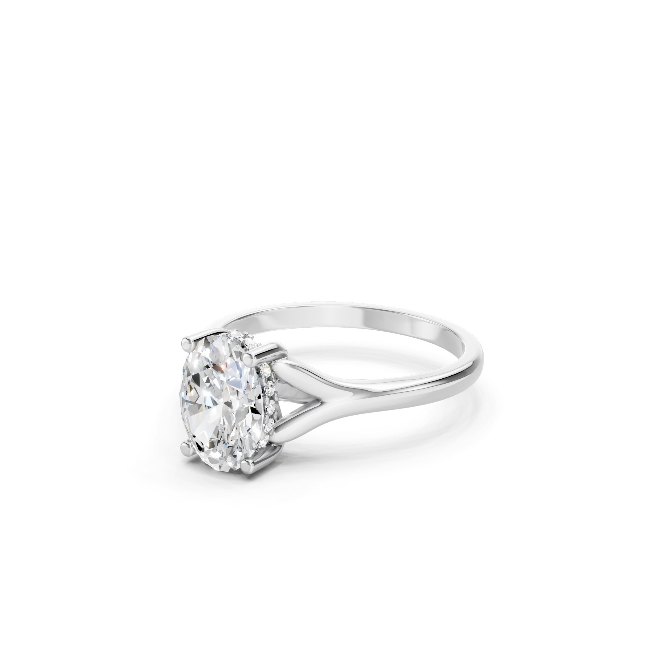1.60 CT Oval Lab Grown Diamond Solitaire Engagement Ring in 10K 14K 18K 