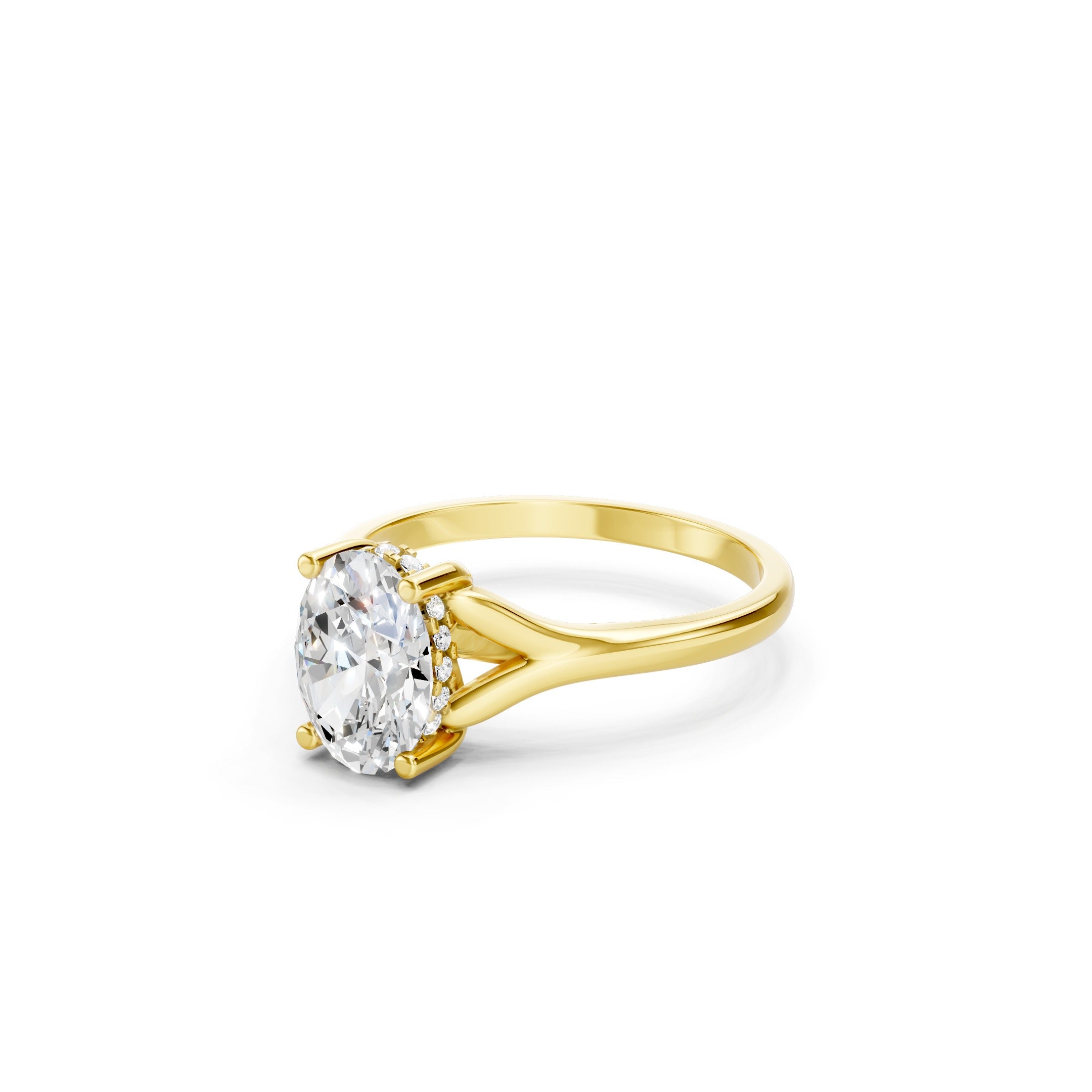 1.60 CT Oval Lab Grown Diamond Solitaire Engagement Ring in 10K 14K 18K 