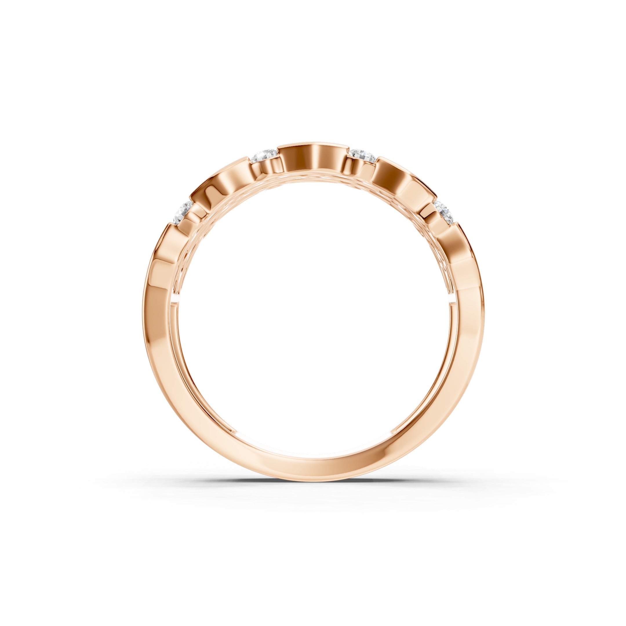 0.50 CT Round Diamond Wedding Band, Solid Gold Multi Row Diamond Ring, 10K 14K 18K Gold