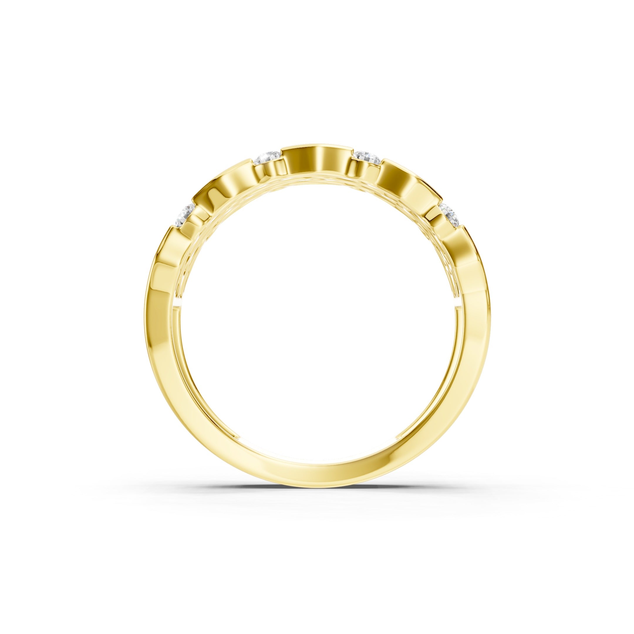 0.50 CT Round Diamond Wedding Band, Solid Gold Multi Row Diamond Ring, 10K 14K 18K Gold