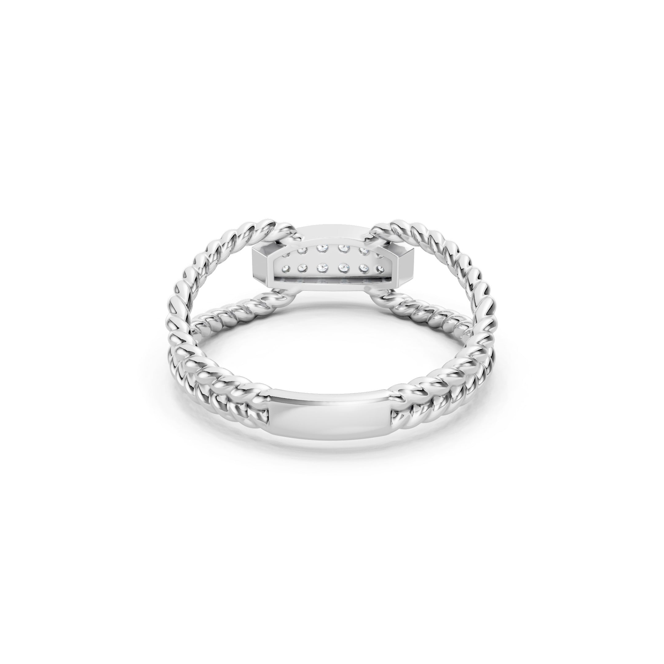 0.20 CT Round Lab Grown Diamond Ring, Solid Gold Rope Band Ring