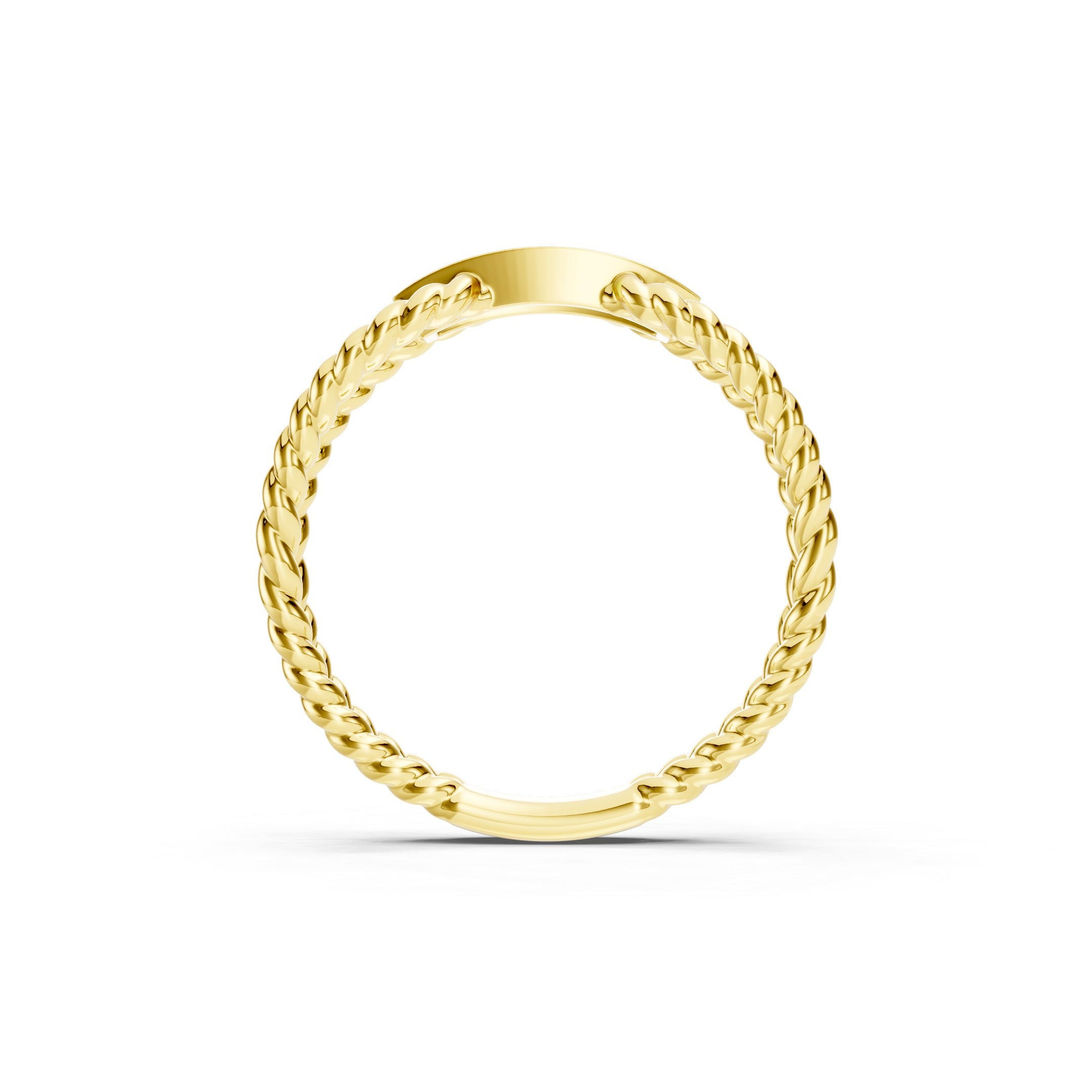 0.20 CT Round Lab Grown Diamond Ring, Solid Gold Rope Band Ring