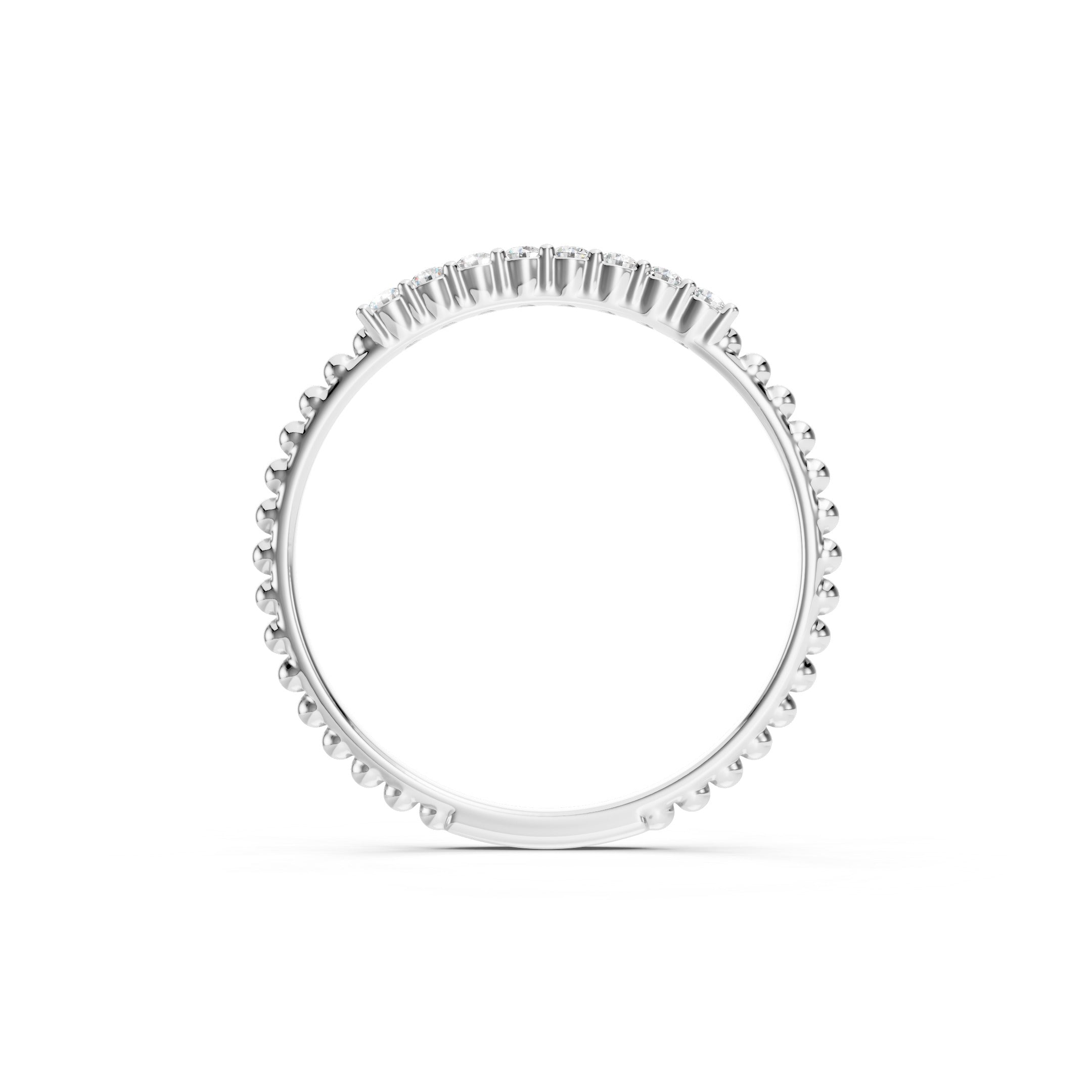 0.20 CT Round Diamond Wedding Band, Solid Gold Stackable Ring, 10K 14K 18K Gold
