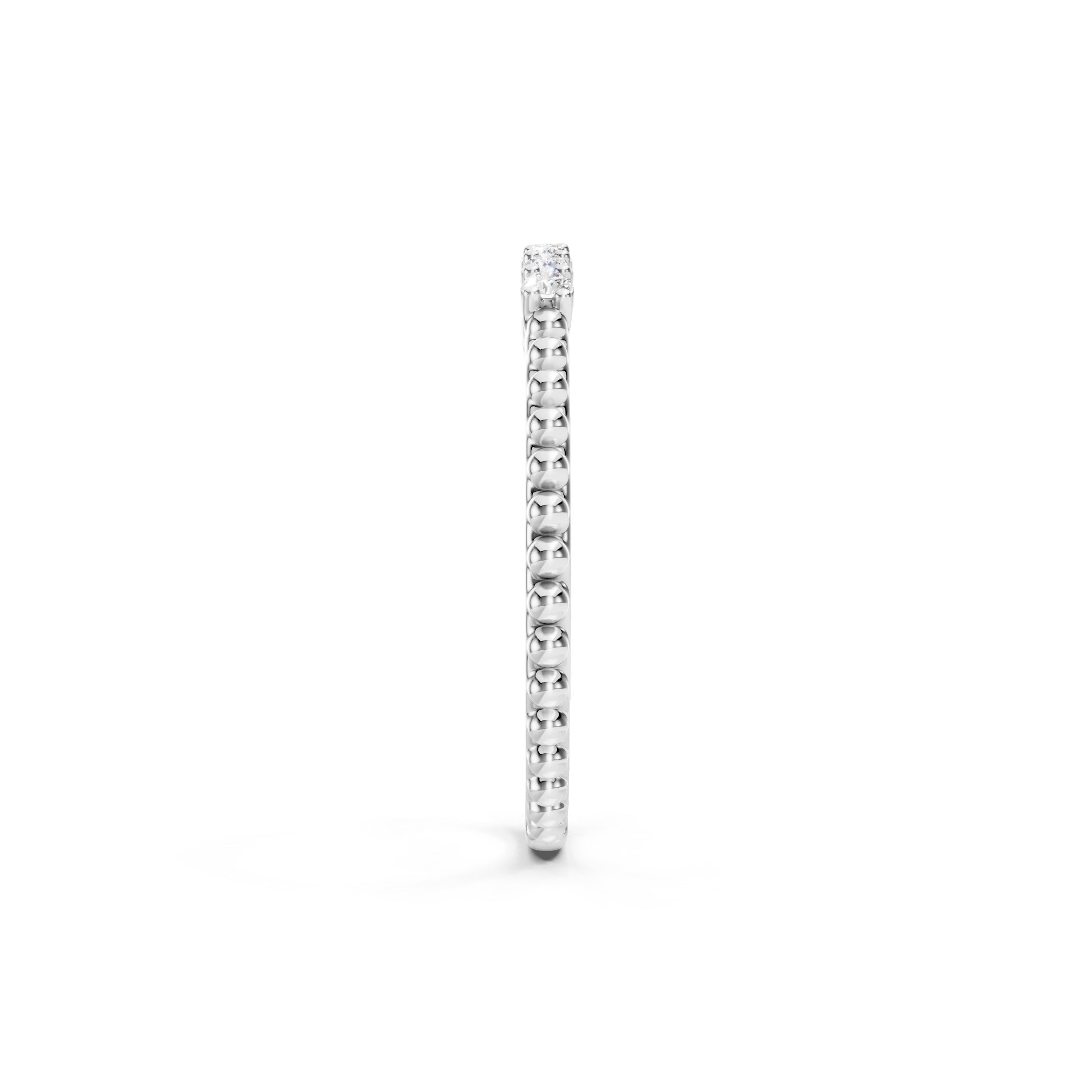 0.20 CT Round Diamond Wedding Band, Solid Gold Stackable Ring, 10K 14K 18K Gold