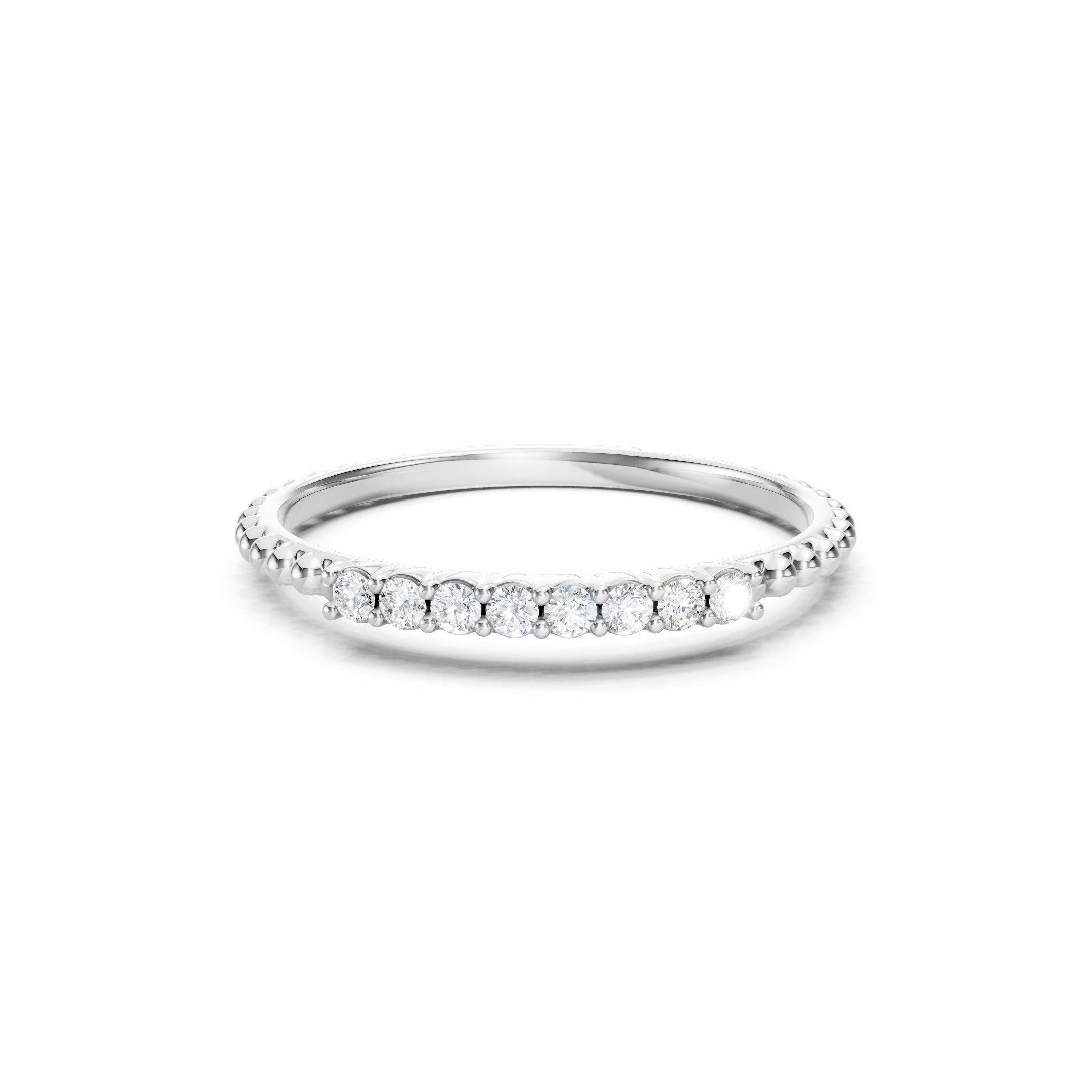 0.20 CT Round Diamond Wedding Band, Solid Gold Stackable Ring, 10K 14K 18K Gold