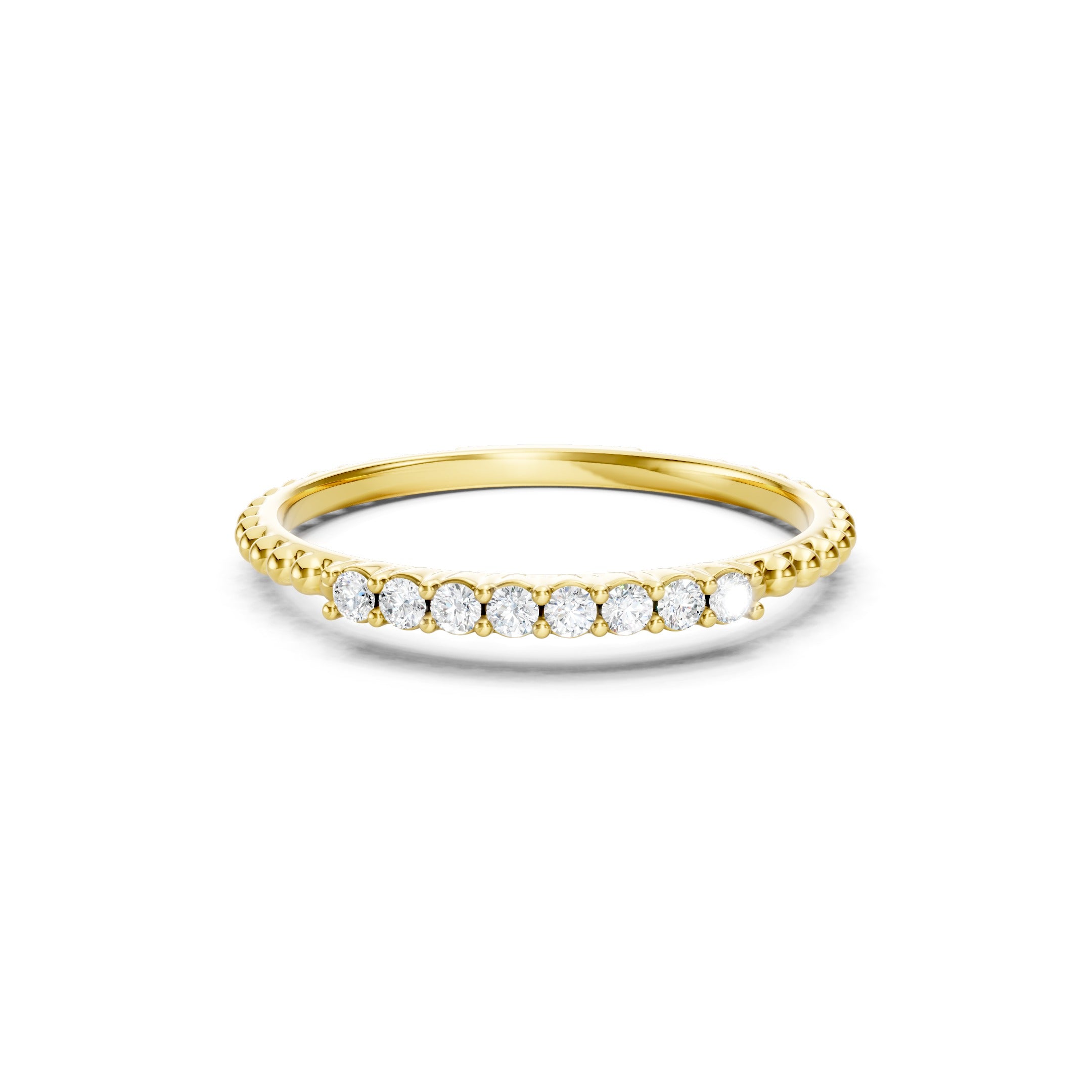 0.20 CT Round Diamond Wedding Band, Solid Gold Stackable Ring, 10K 14K 18K Gold