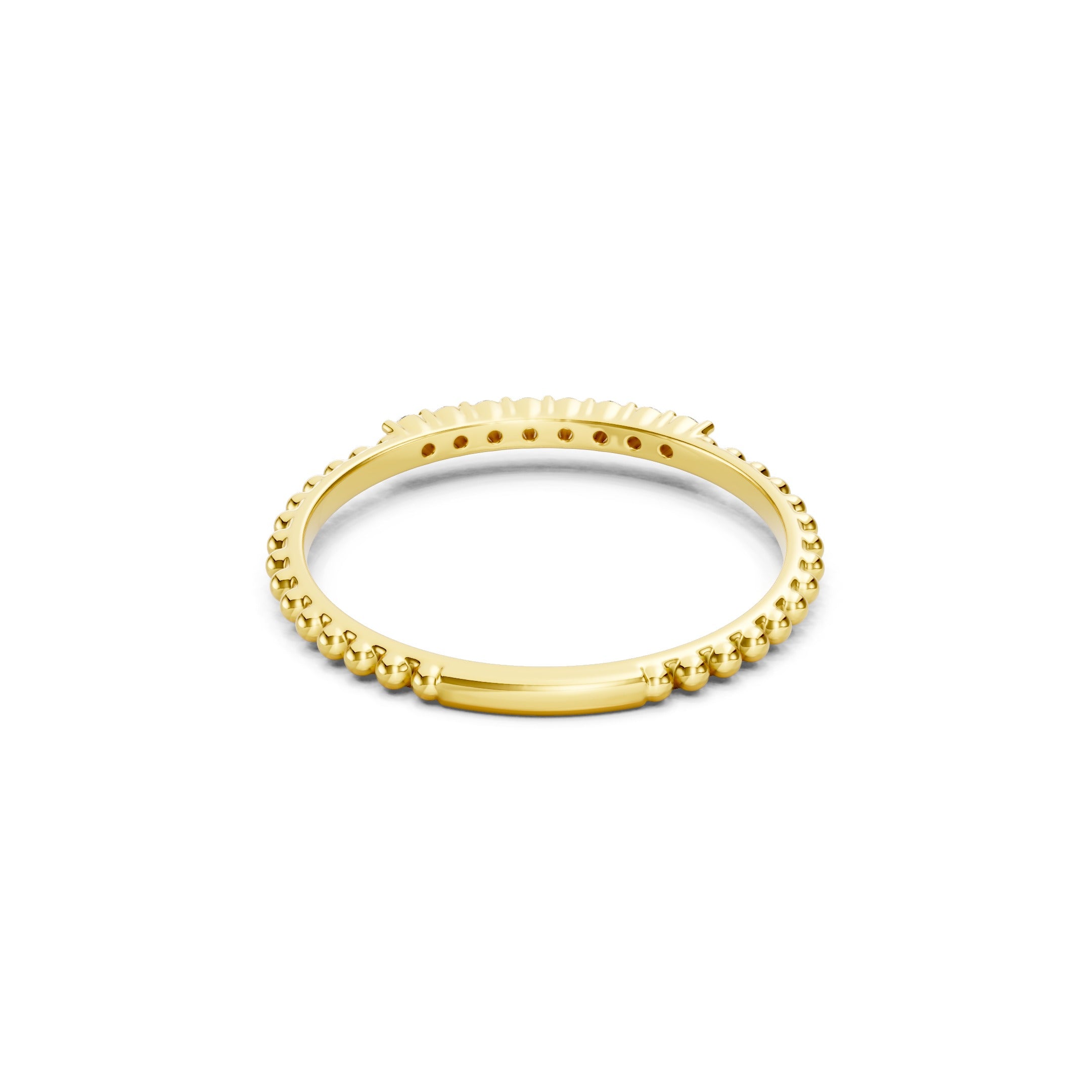 0.20 CT Round Diamond Wedding Band, Solid Gold Stackable Ring, 10K 14K 18K Gold