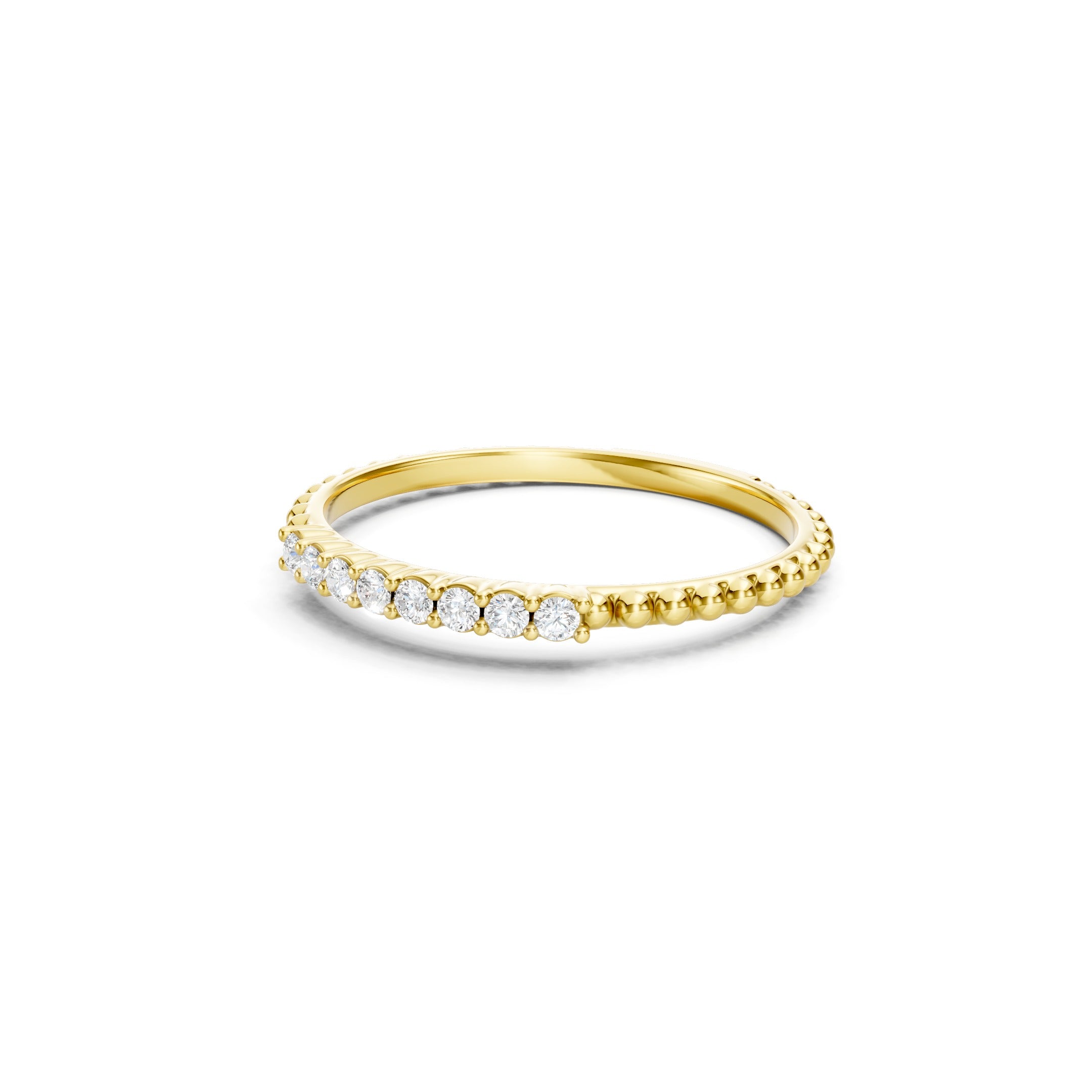 0.20 CT Round Diamond Wedding Band, Solid Gold Stackable Ring, 10K 14K 18K Gold