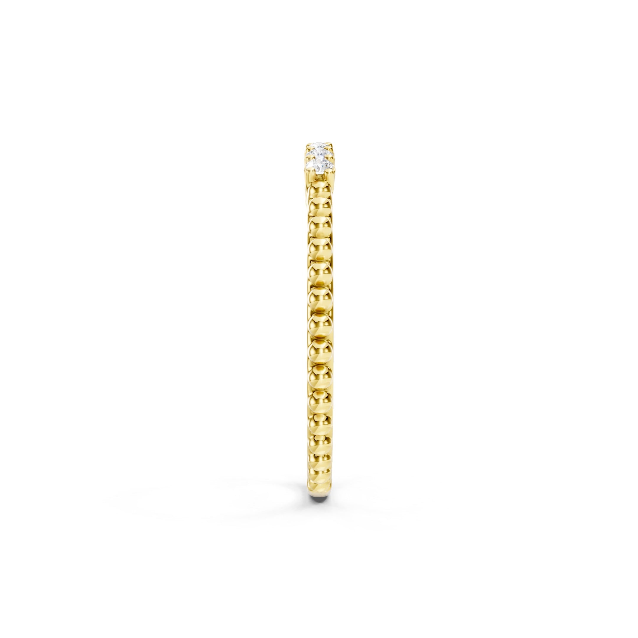 0.20 CT Round Diamond Wedding Band, Solid Gold Stackable Ring, 10K 14K 18K Gold