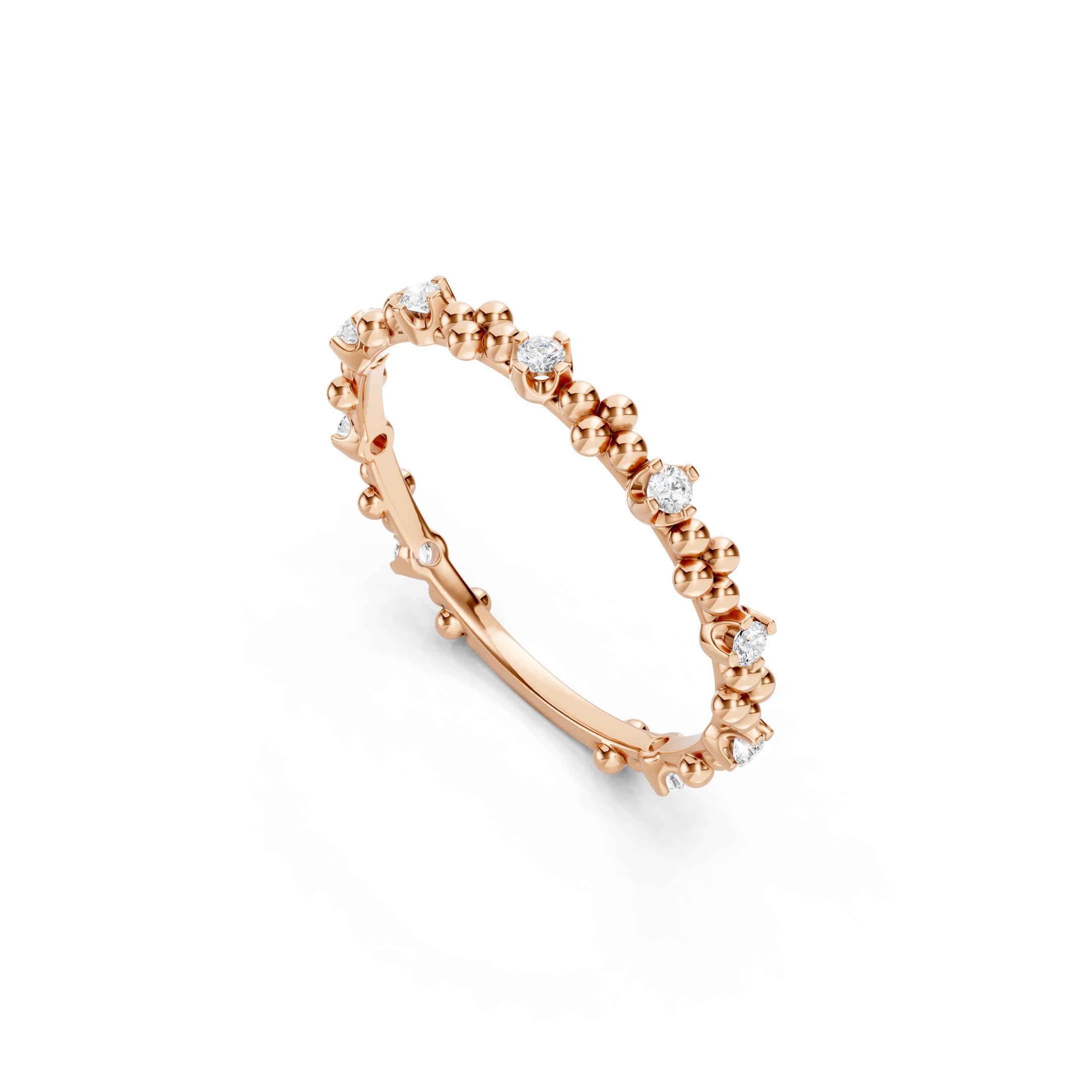 0.15 CT Round Diamond Stackable Ring, 10K 14K 18K Gold Dainty Diamond Ring