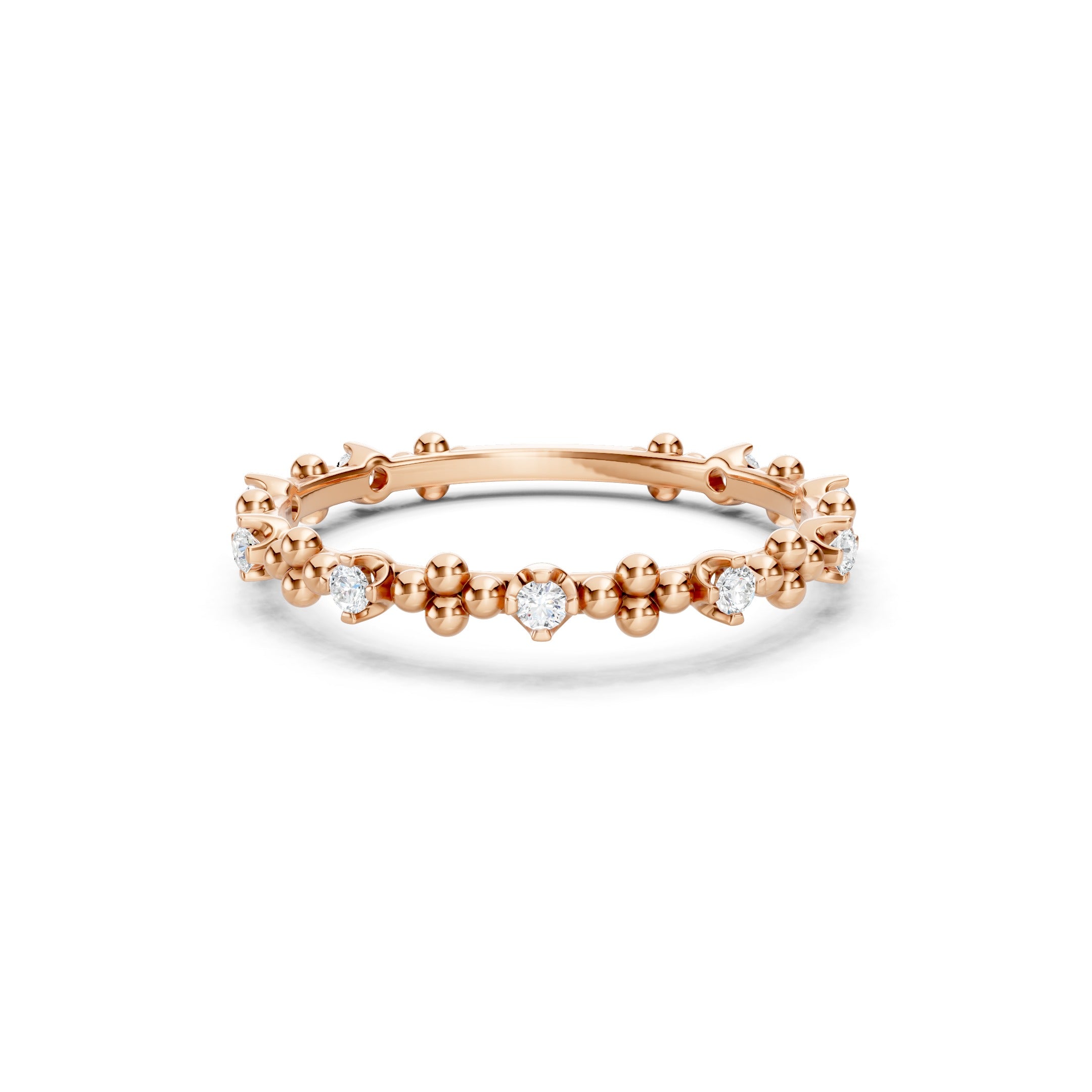 0.15 CT Round Diamond Stackable Ring, 10K 14K 18K Gold Dainty Diamond Ring