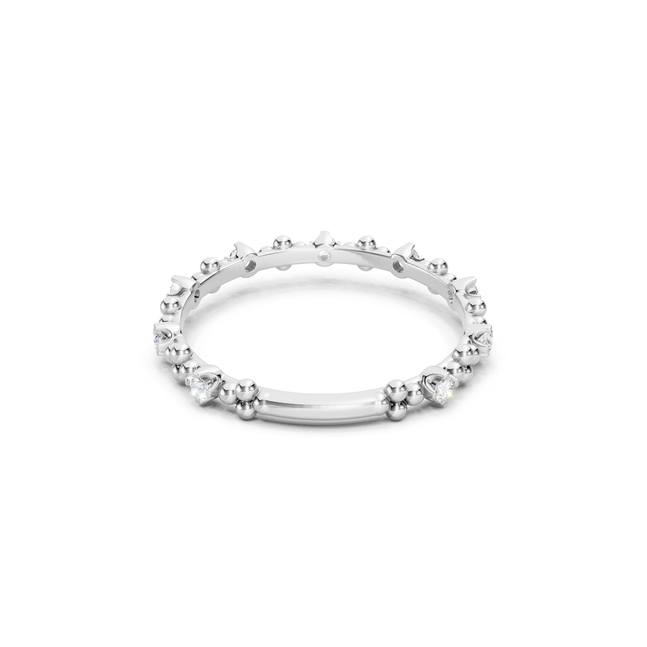 0.15 CT Round Diamond Stackable Ring, 10K 14K 18K Gold Dainty Diamond Ring