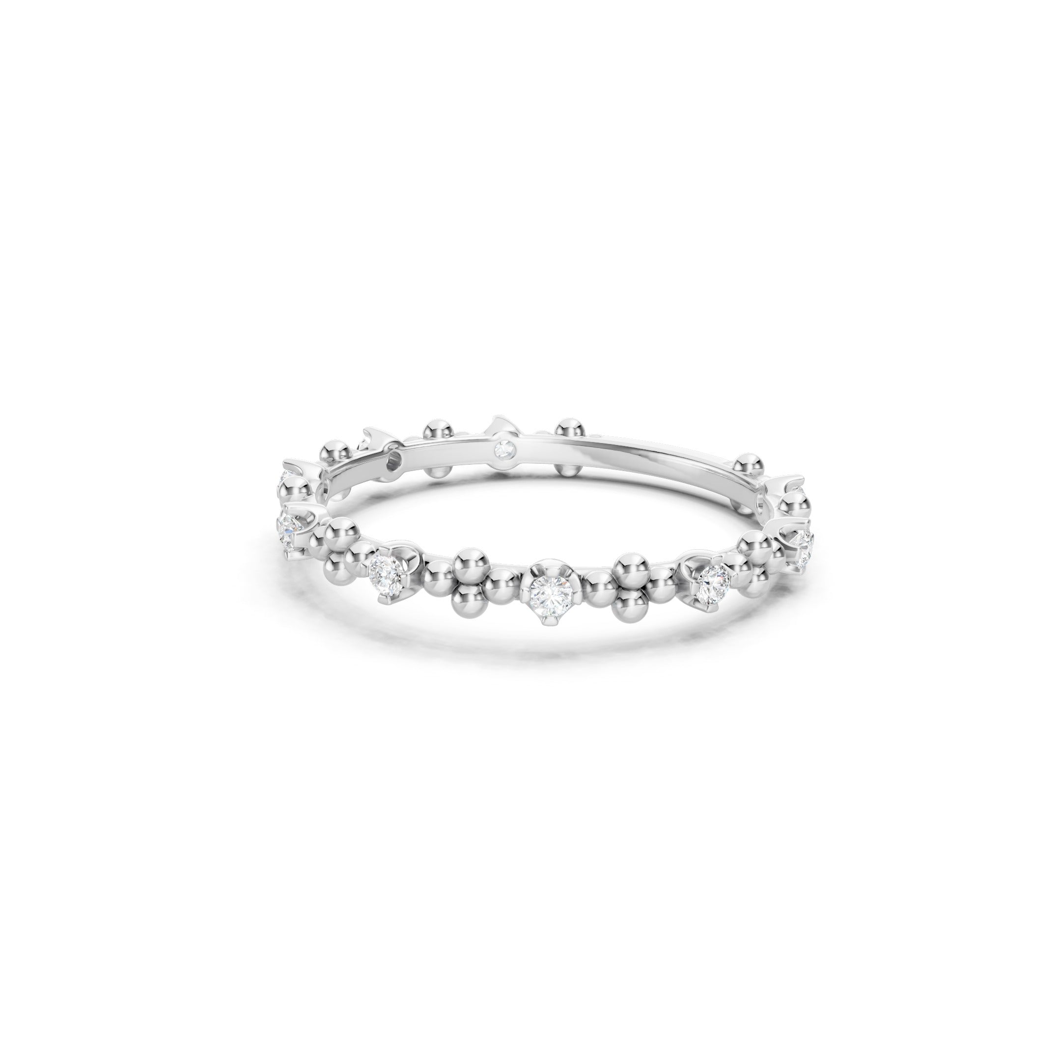 0.15 CT Round Diamond Stackable Ring, 10K 14K 18K Gold Dainty Diamond Ring