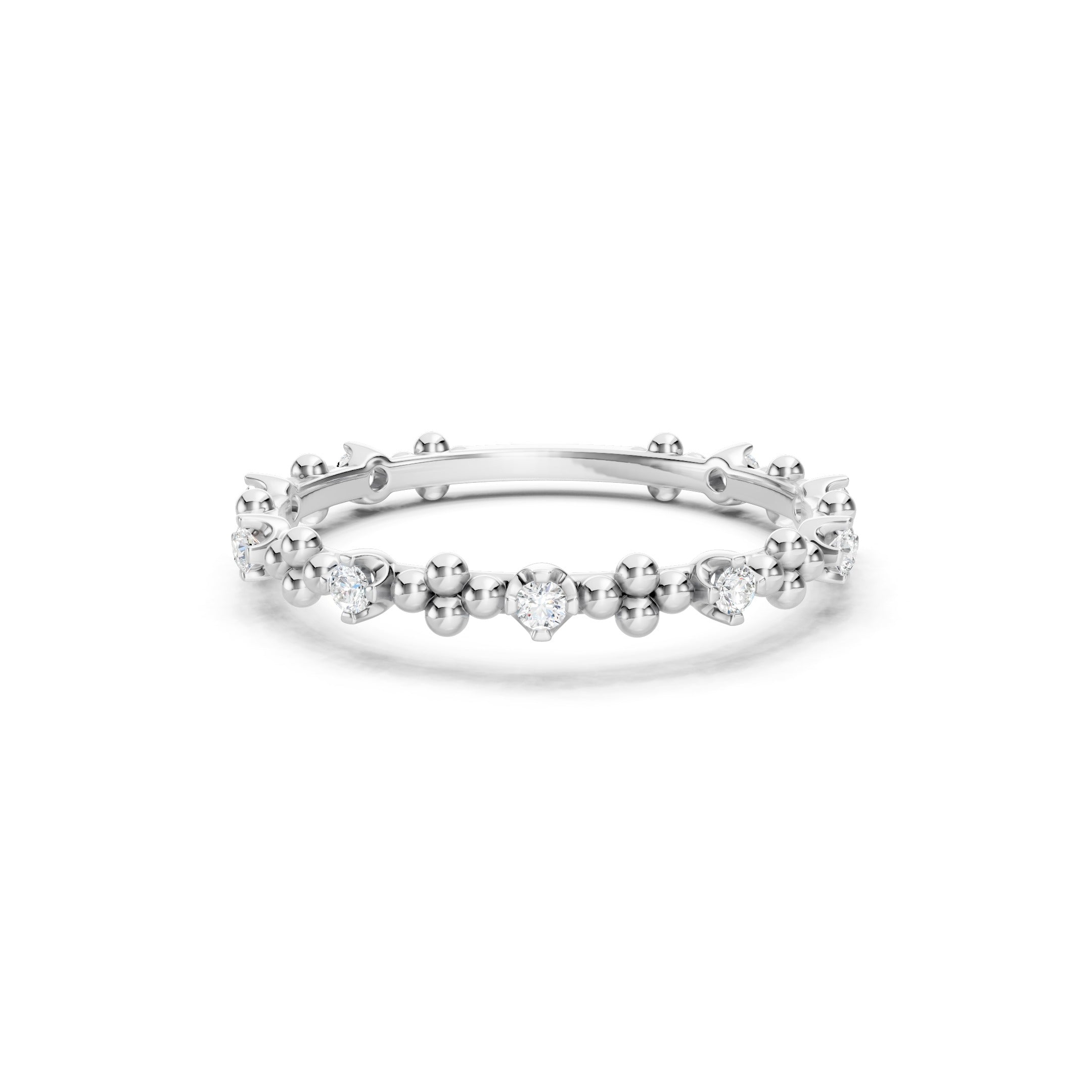 0.15 CT Round Diamond Stackable Ring, 10K 14K 18K Gold Dainty Diamond Ring