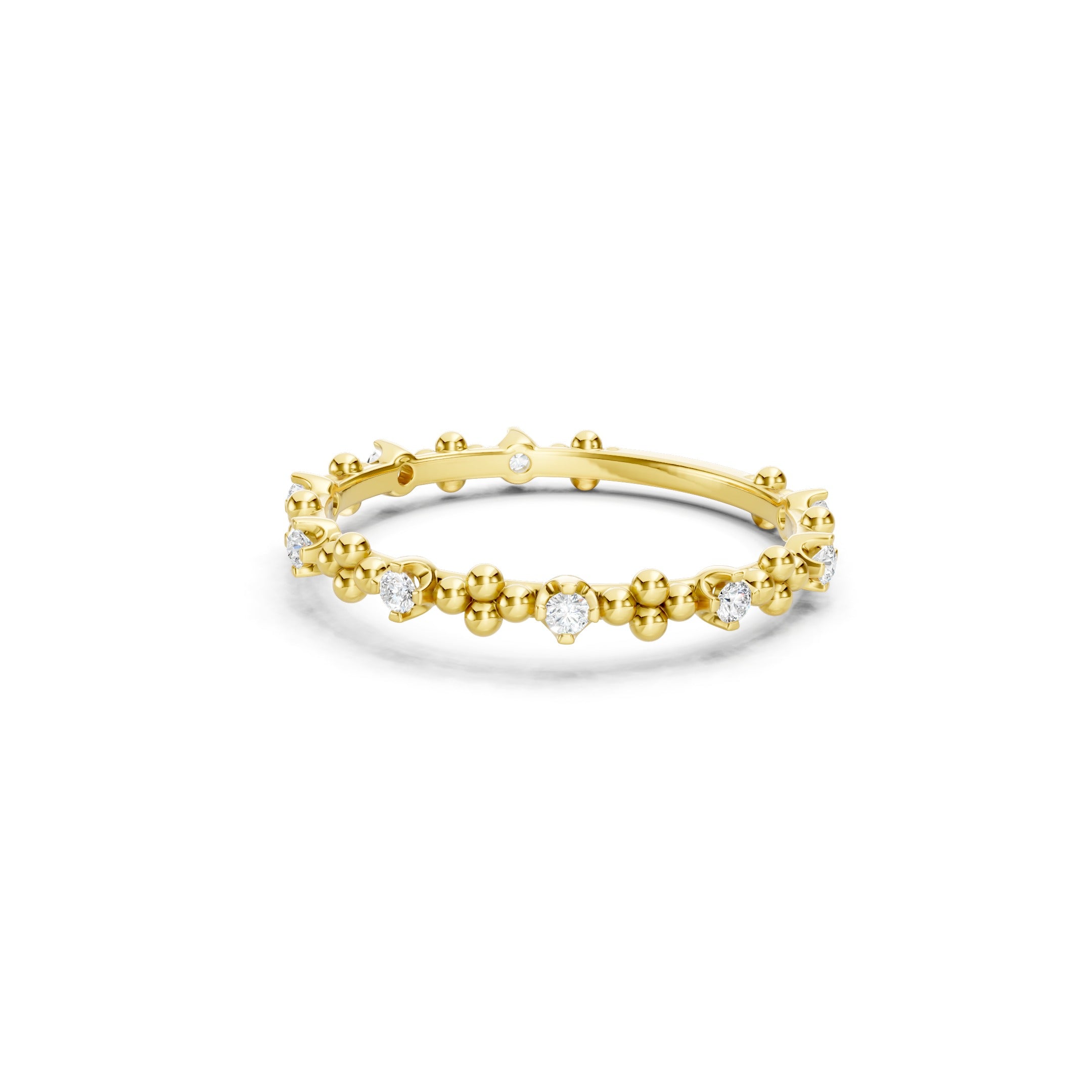 0.15 CT Round Diamond Stackable Ring, 10K 14K 18K Gold Dainty Diamond Ring