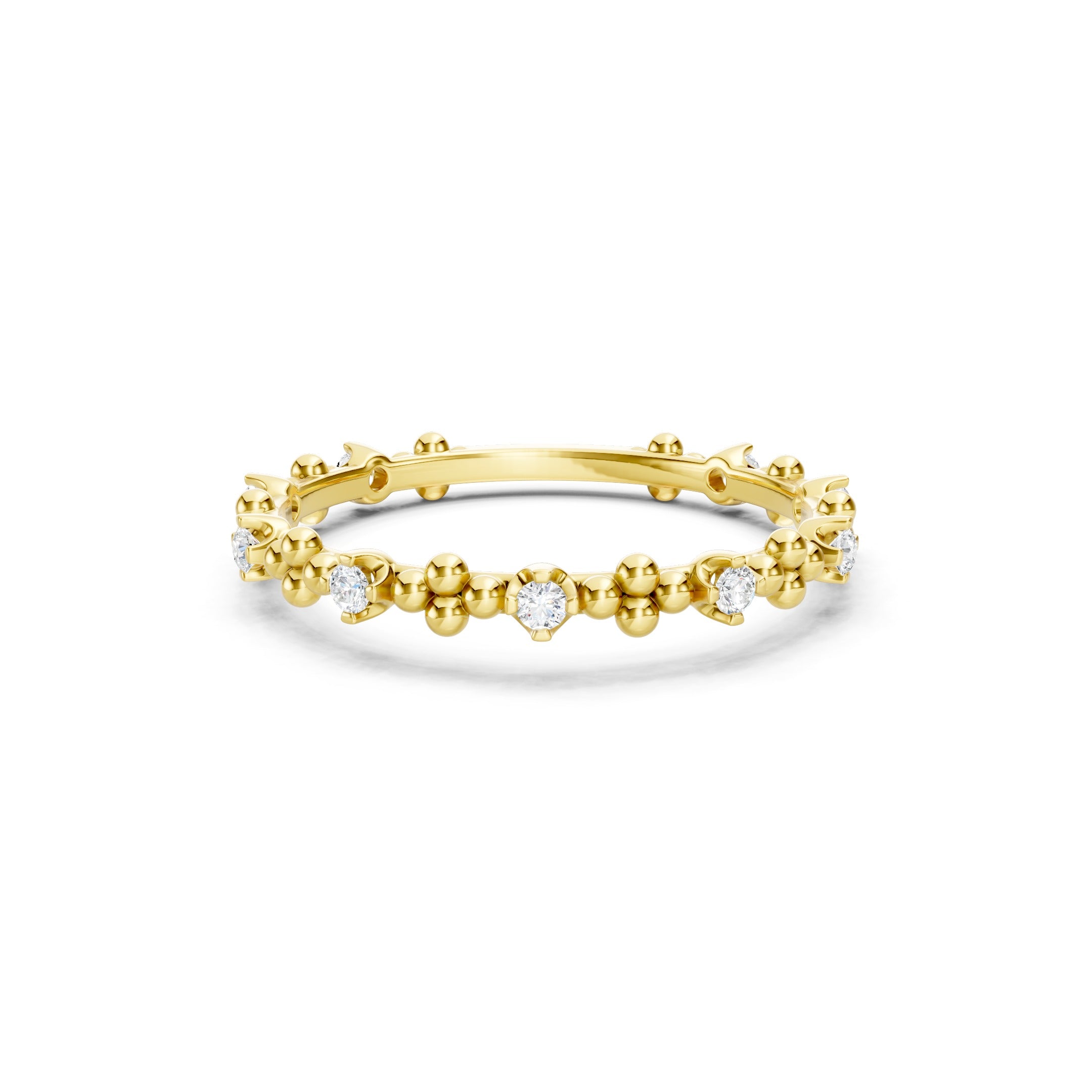 0.15 CT Round Diamond Stackable Ring, 10K 14K 18K Gold Dainty Diamond Ring