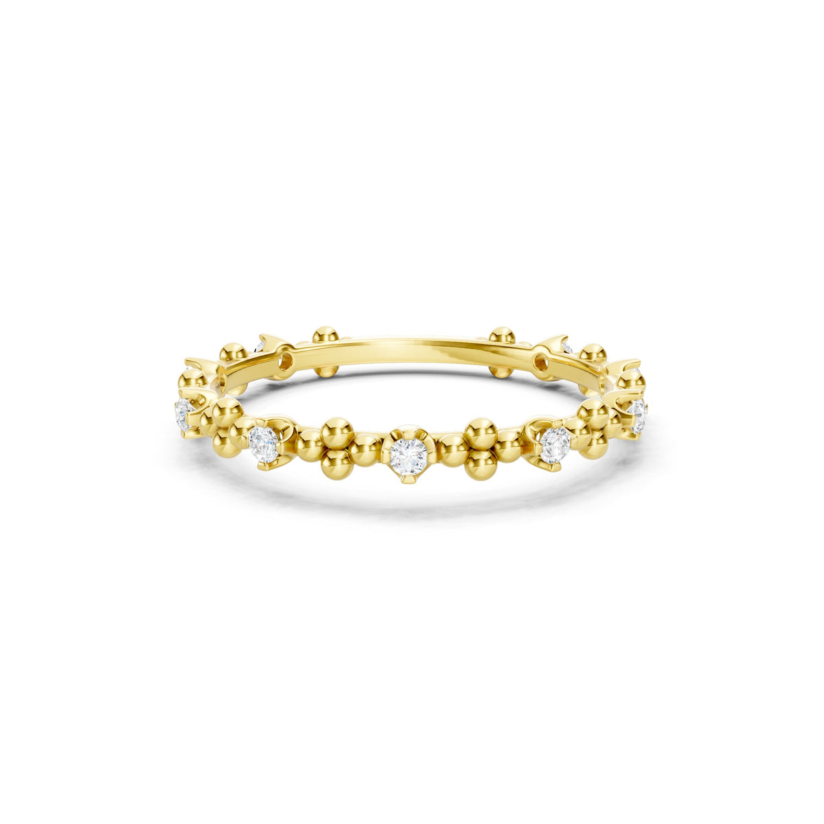 0.15 CT Round Diamond Stackable Ring, 10K 14K 18K Gold Dainty Diamond Ring