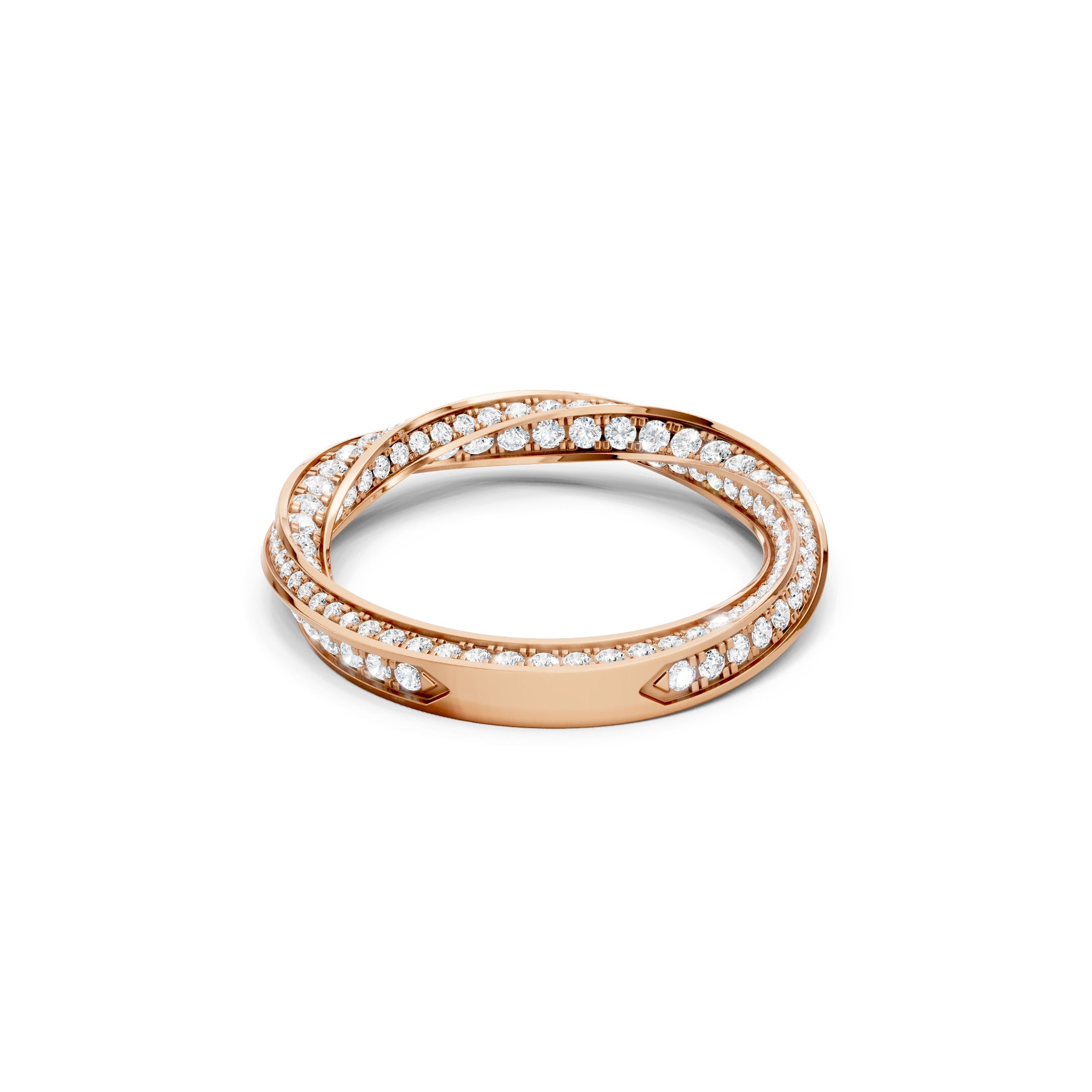 1.40 CT Round Lab Grown Diamond Wedding Band, Solid Gold Twisted Eternity Ring