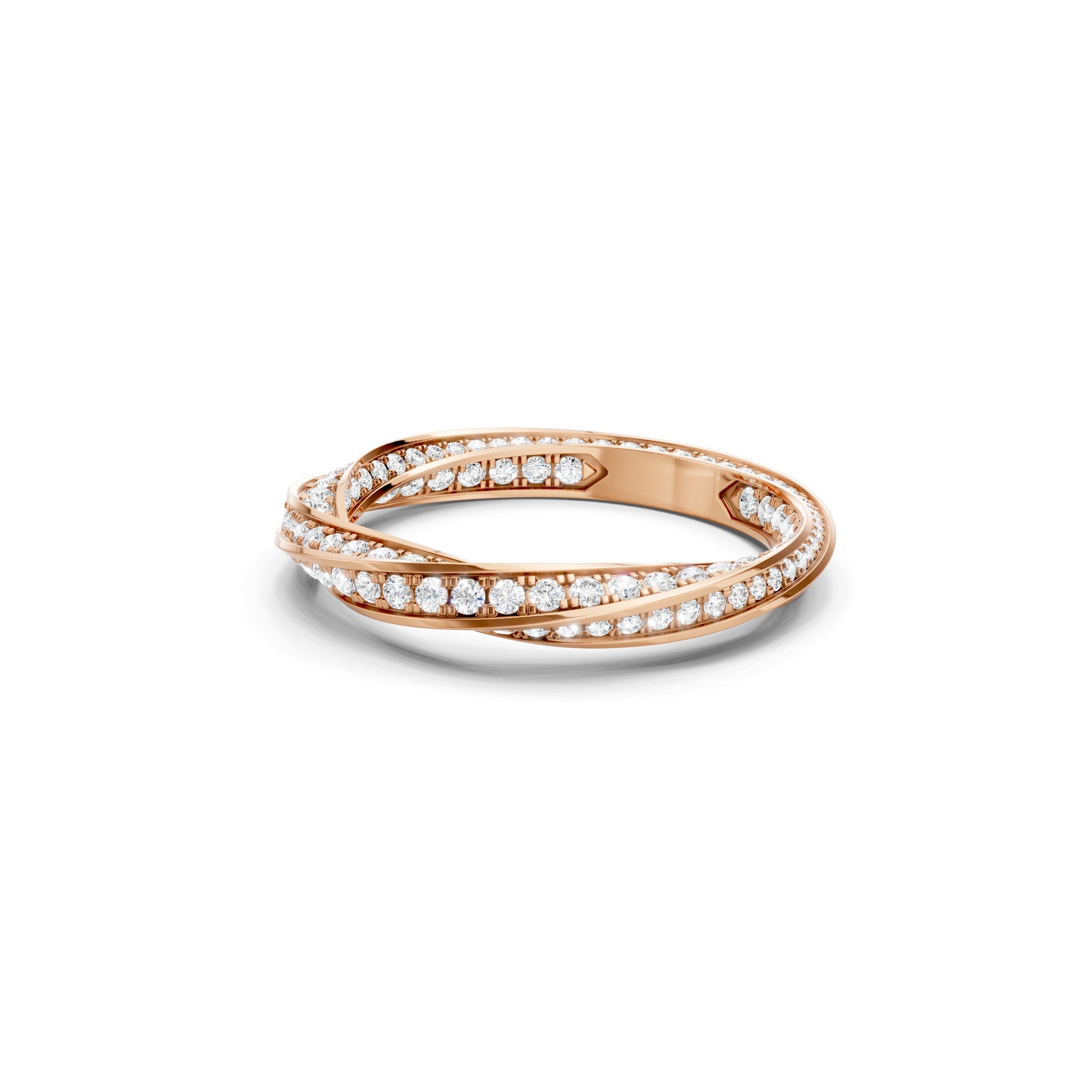 1.40 CT Round Lab Grown Diamond Wedding Band, Solid Gold Twisted Eternity Ring