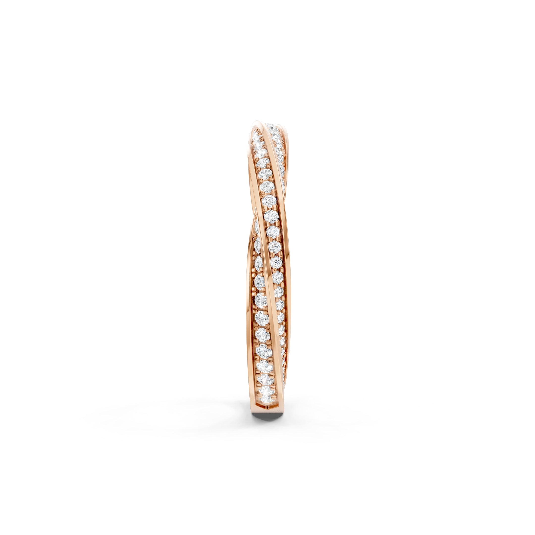 1.40 CT Round Lab Grown Diamond Wedding Band, Solid Gold Twisted Eternity Ring