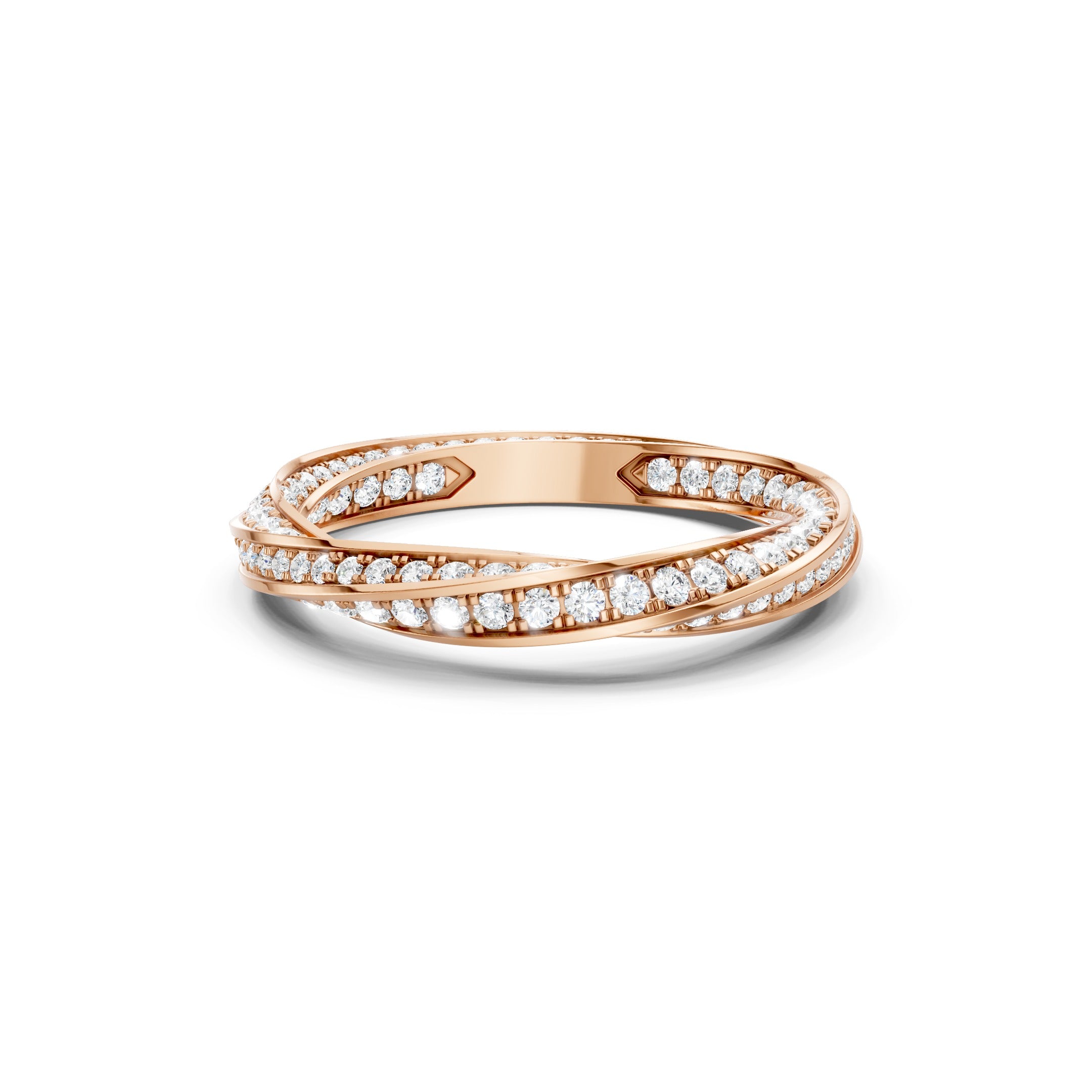 1.40 CT Round Lab Grown Diamond Wedding Band, Solid Gold Twisted Eternity Ring