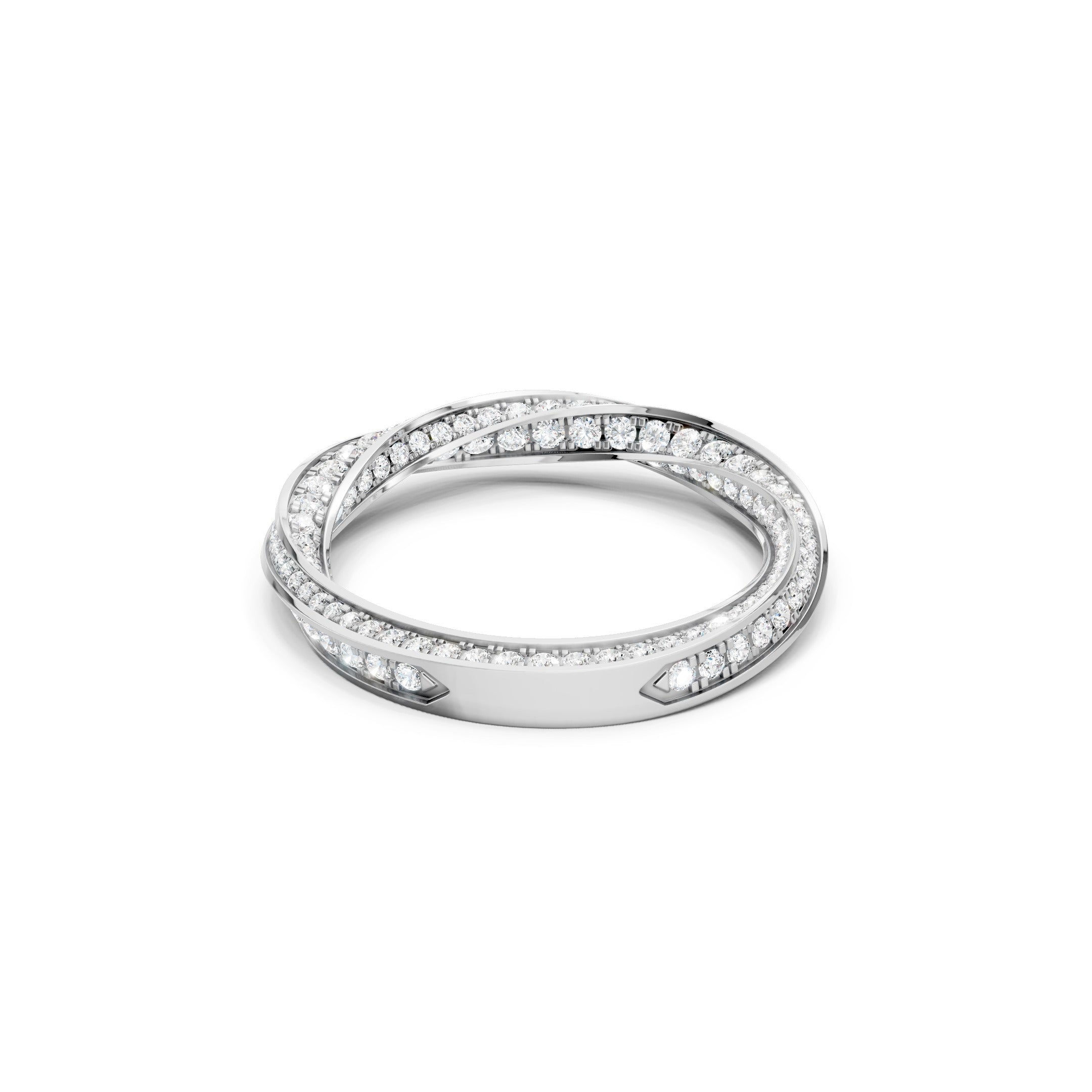 1.40 CT Round Lab Grown Diamond Wedding Band, Solid Gold Twisted Eternity Ring