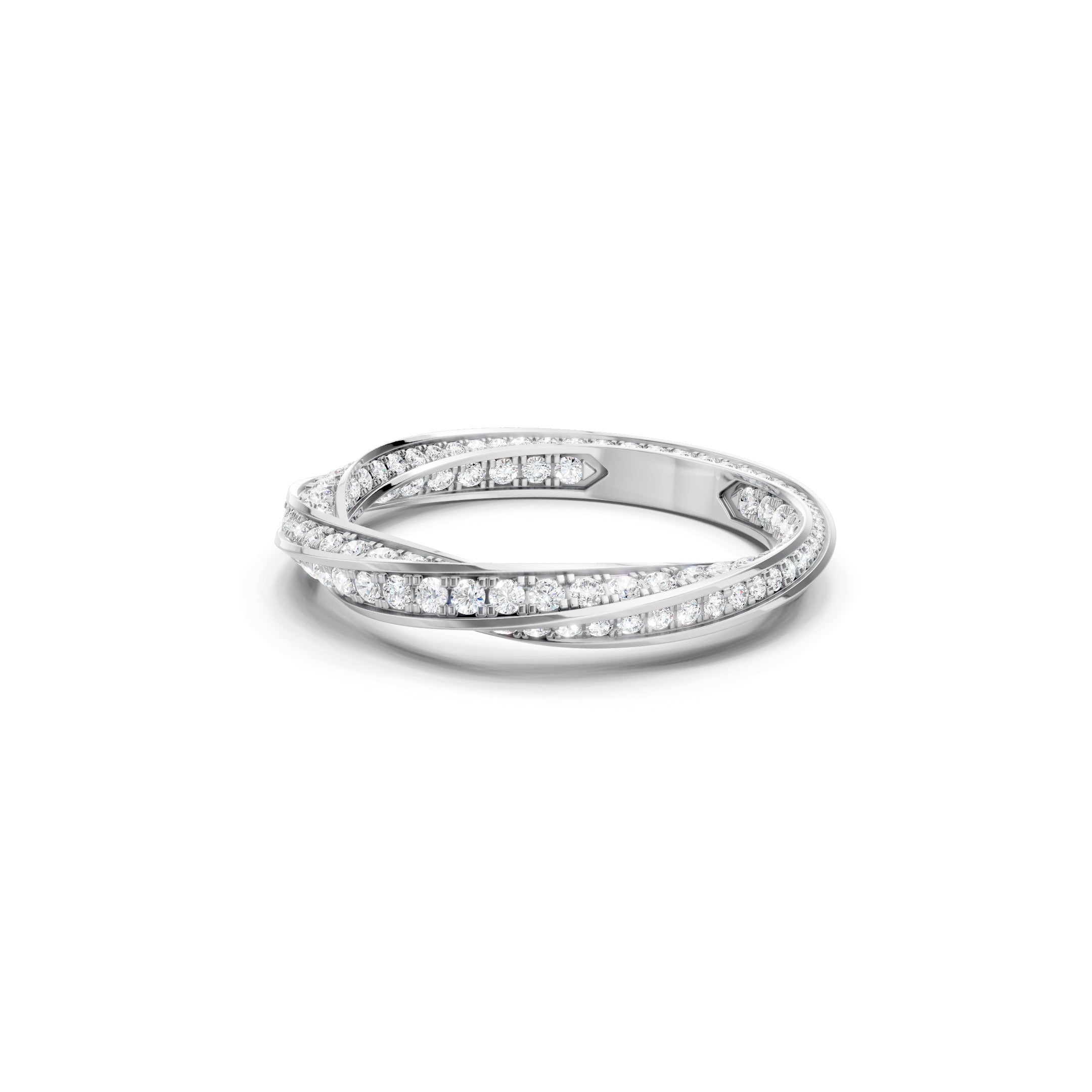 1.40 CT Round Lab Grown Diamond Wedding Band, Solid Gold Twisted Eternity Ring