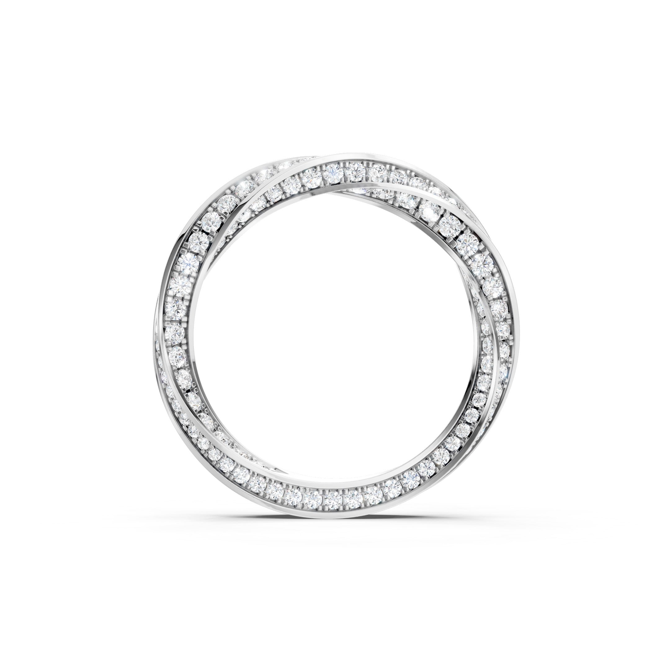1.40 CT Round Lab Grown Diamond Wedding Band, Solid Gold Twisted Eternity Ring